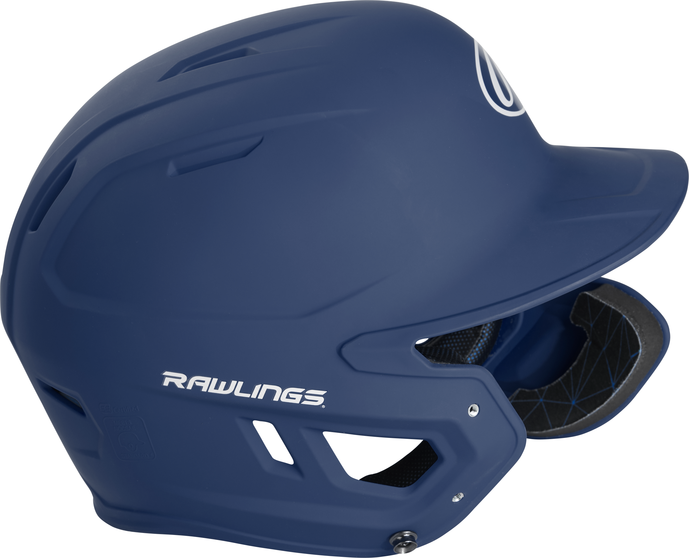 Rawlings Mach One-Tone Batting Helmet w/ Flap - Navy - NAVY Thumbnail View 3