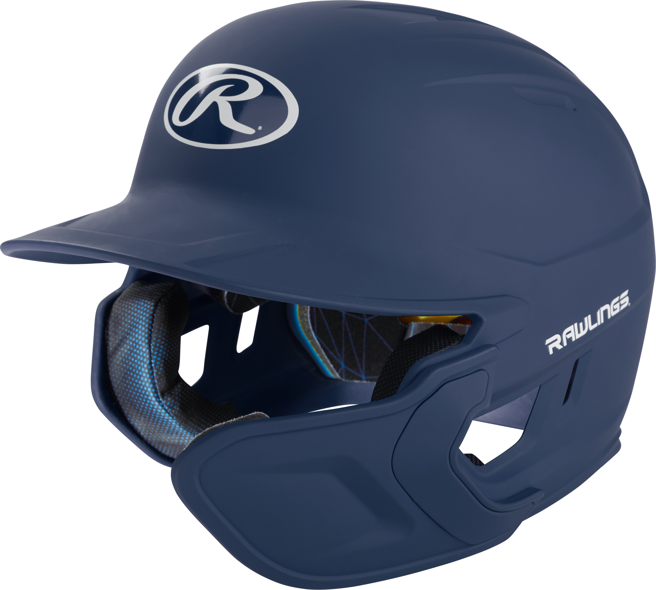 Rawlings Mach One-Tone Batting Helmet w/ Flap - Navy - NAVY Thumbnail View 4