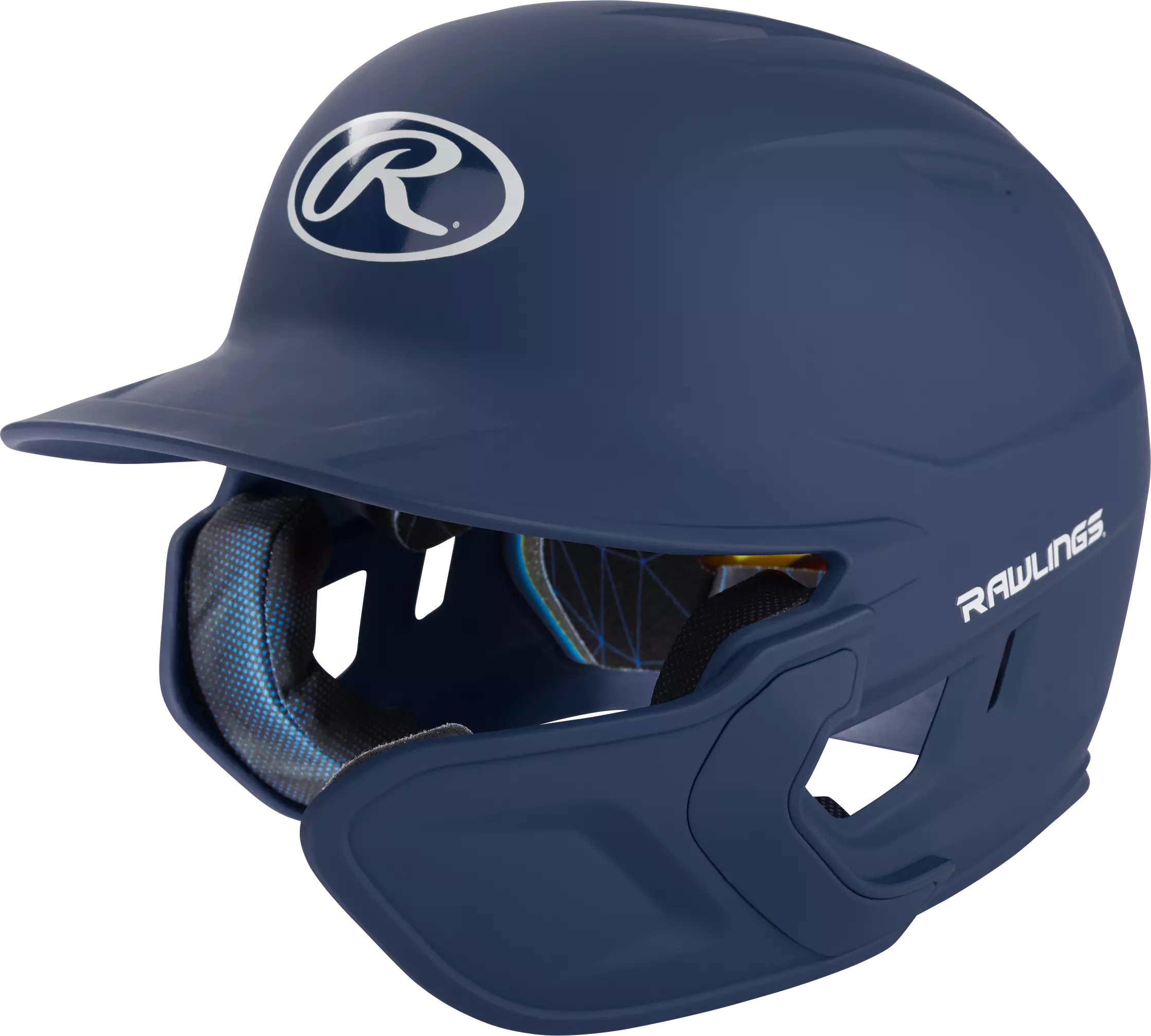 Rawlings Mach One-Tone Batting Helmet w/ Flap - Navy - NAVY