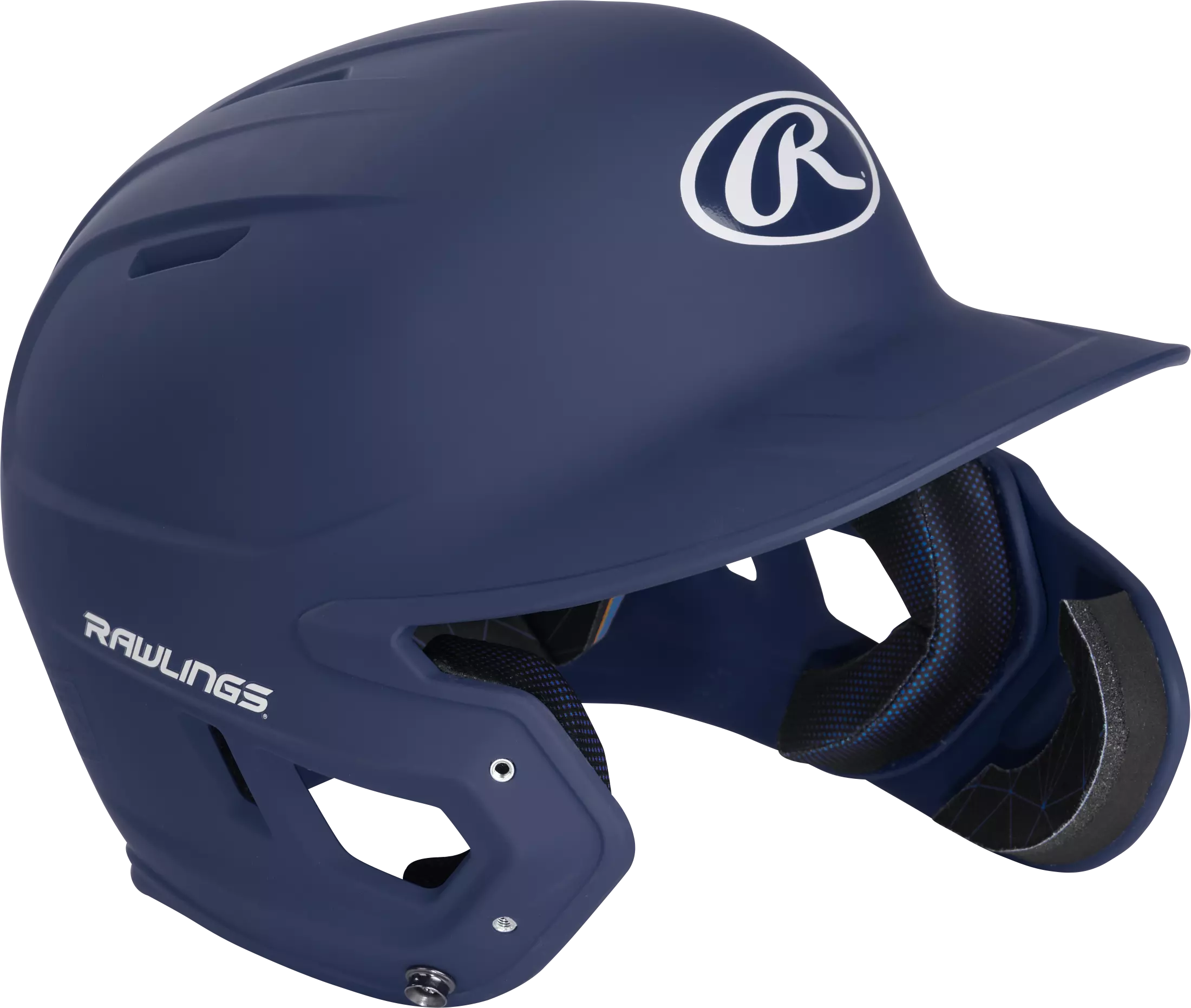 Rawlings Mach One-Tone Batting Helmet w/ Flap - Navy - NAVY