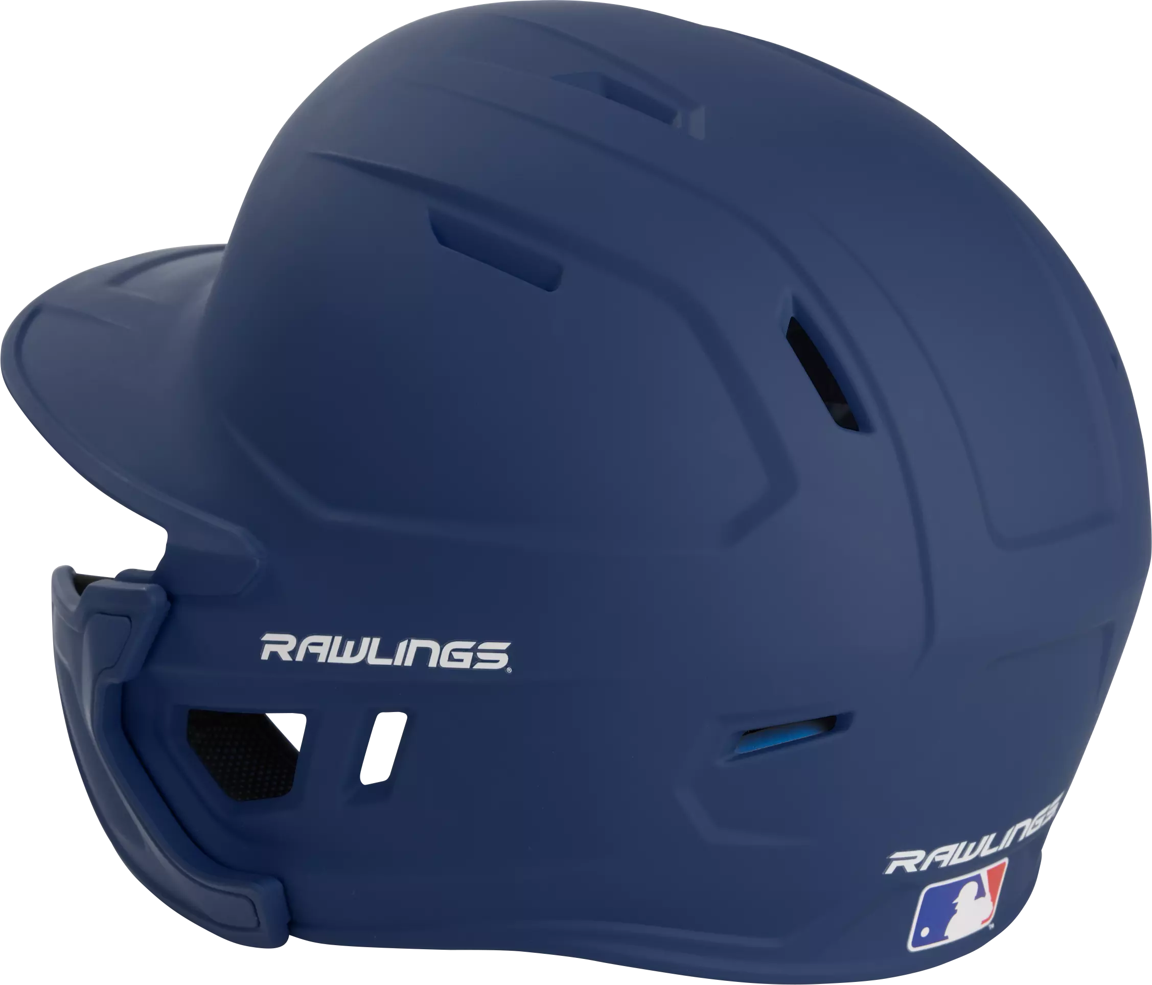 Rawlings Mach One-Tone Batting Helmet w/ Flap - Navy - NAVY