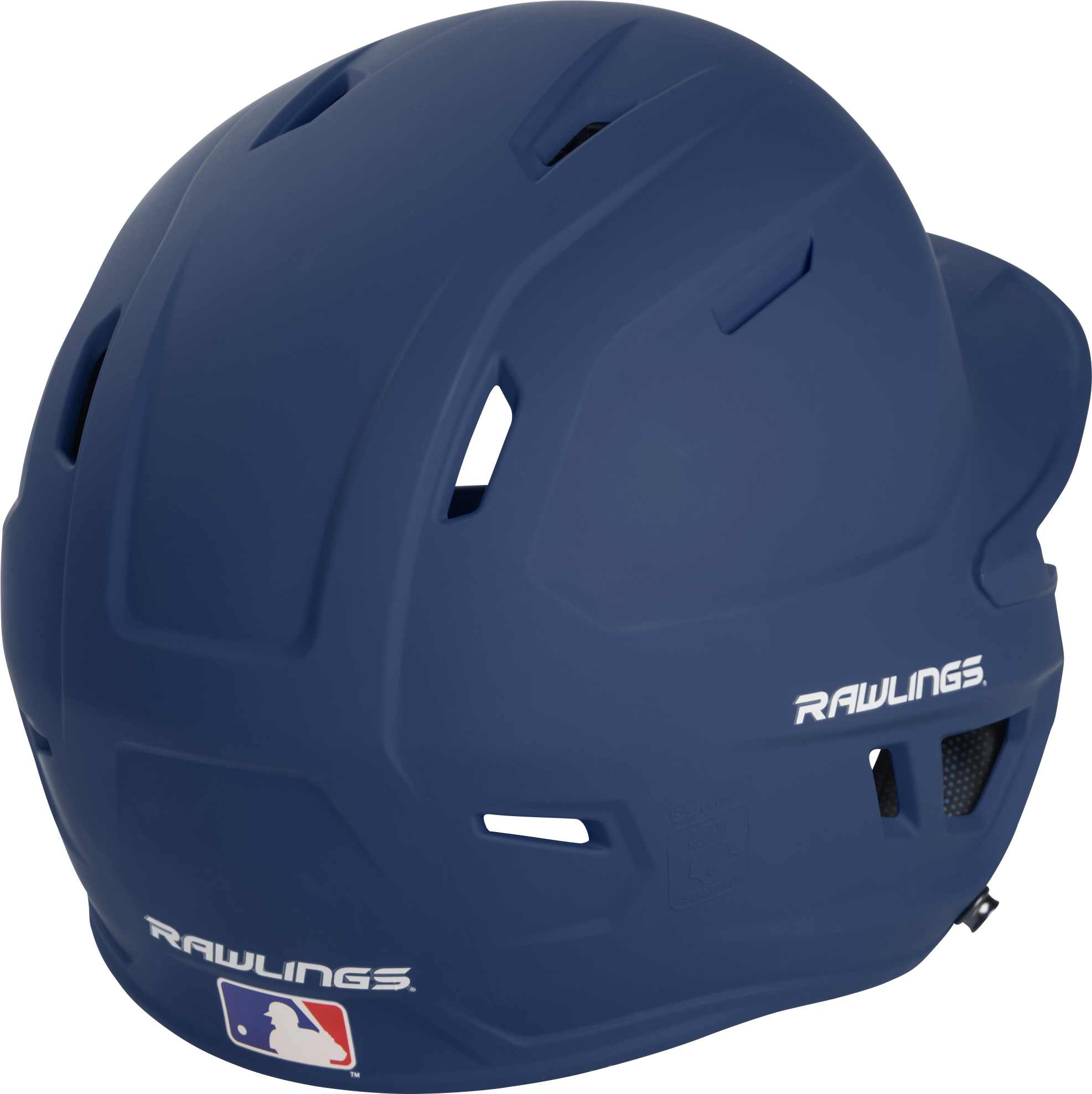 Rawlings Mach One-Tone Batting Helmet w/ Flap - Navy - NAVY Thumbnail View 7