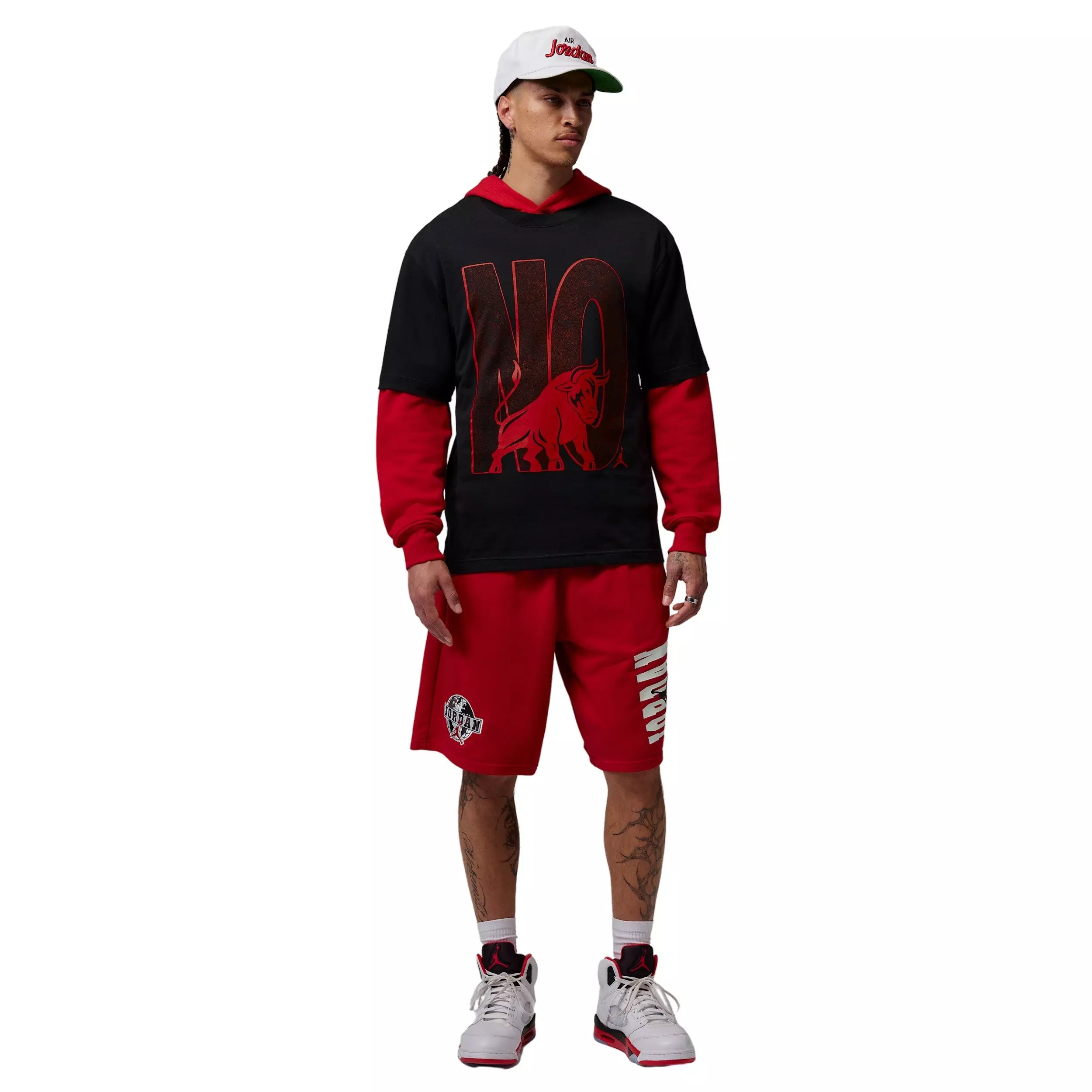 Jordan Men's Brooklyn Toro GFX Short Sleeve Crew T-Shirt - Black - BLACK