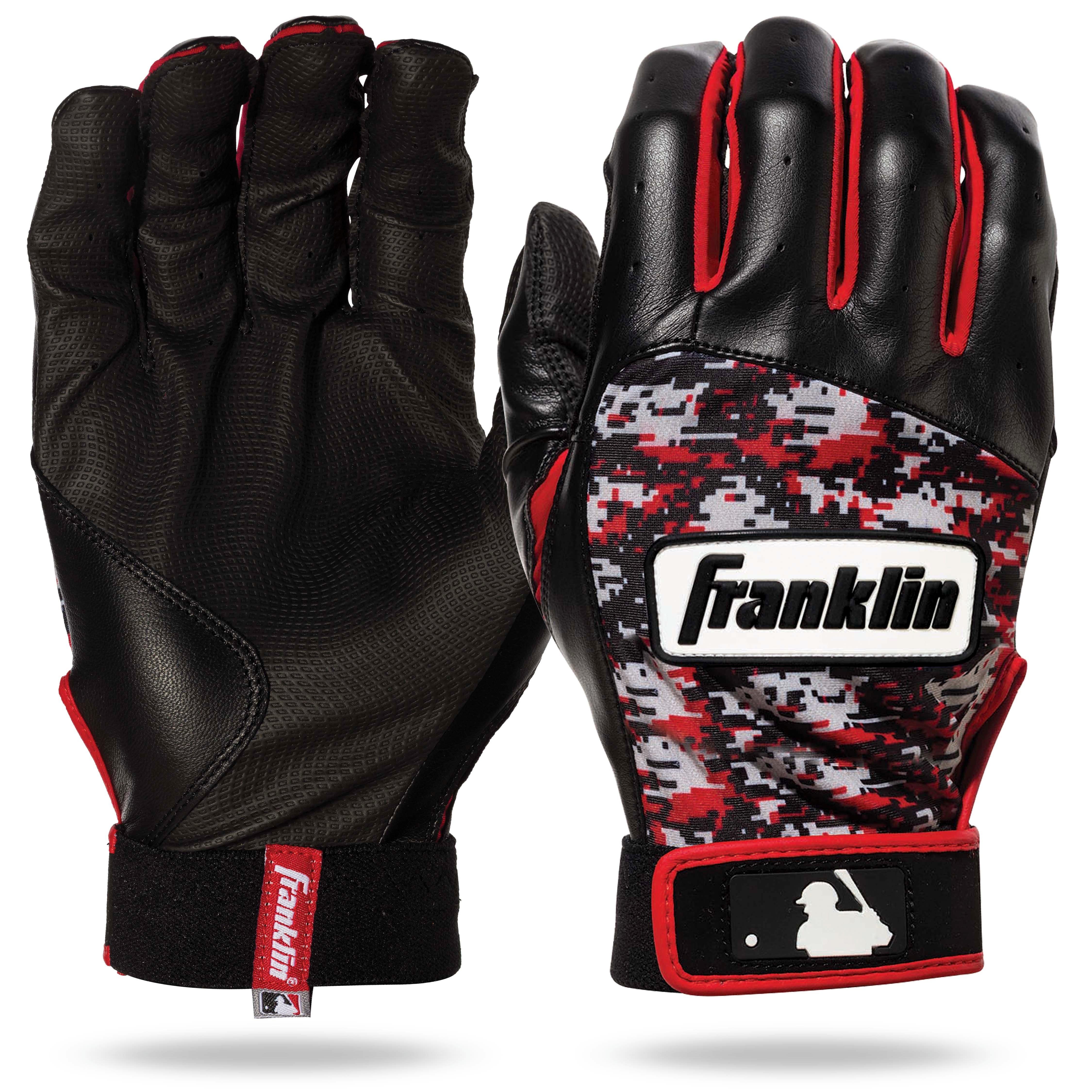 Franklin Adult Digitek Batting Gloves - GREY/BLACK/RED Thumbnail View 1