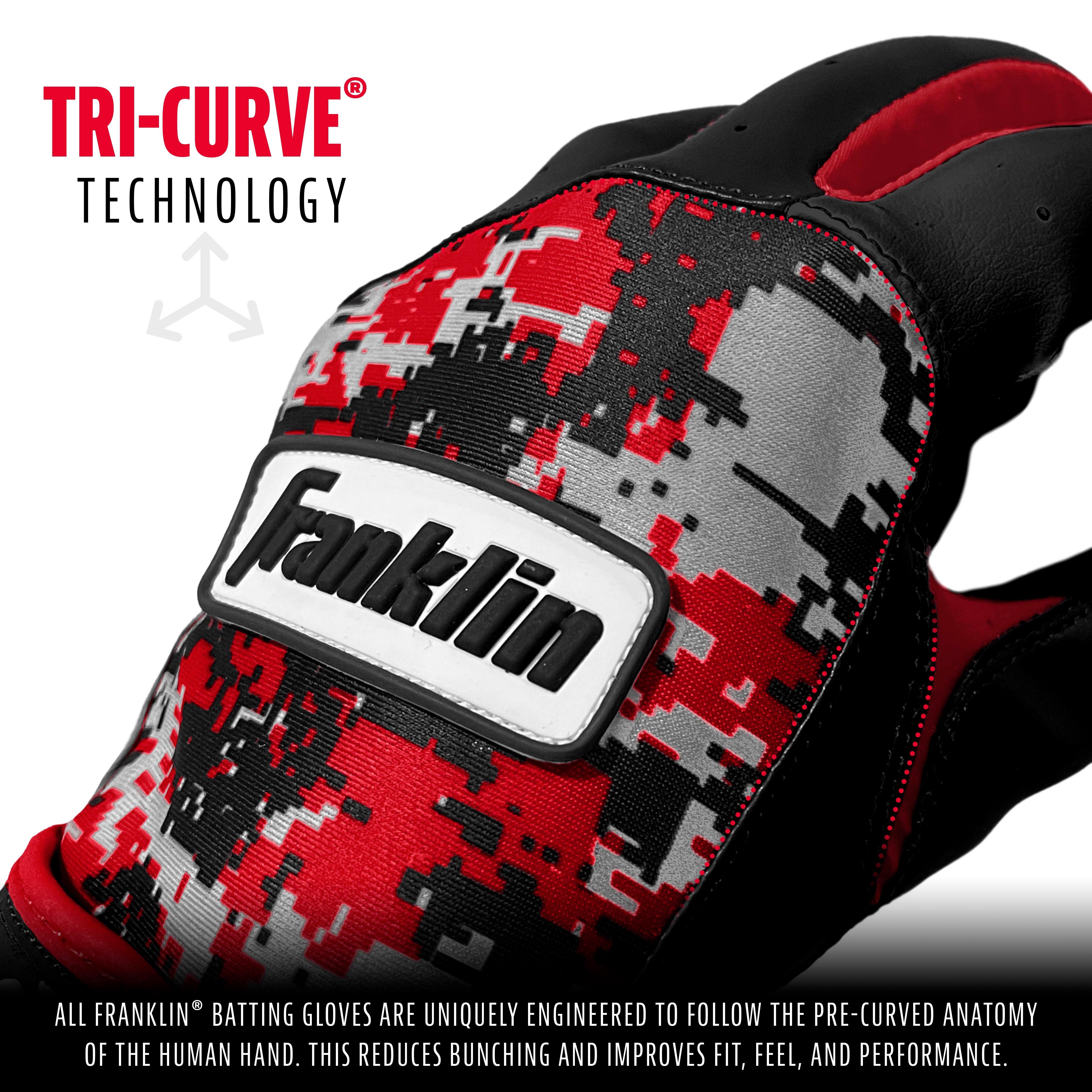 Franklin Adult Digitek Batting Gloves - GREY/BLACK/RED Thumbnail View 3