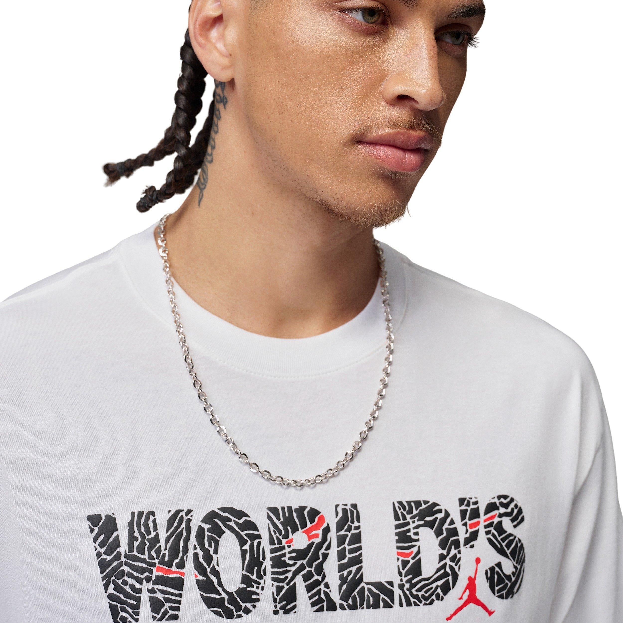 Jordan Men's Brooklyn Best Graphic Crew T-Shirt - WHITE Thumbnail View 3