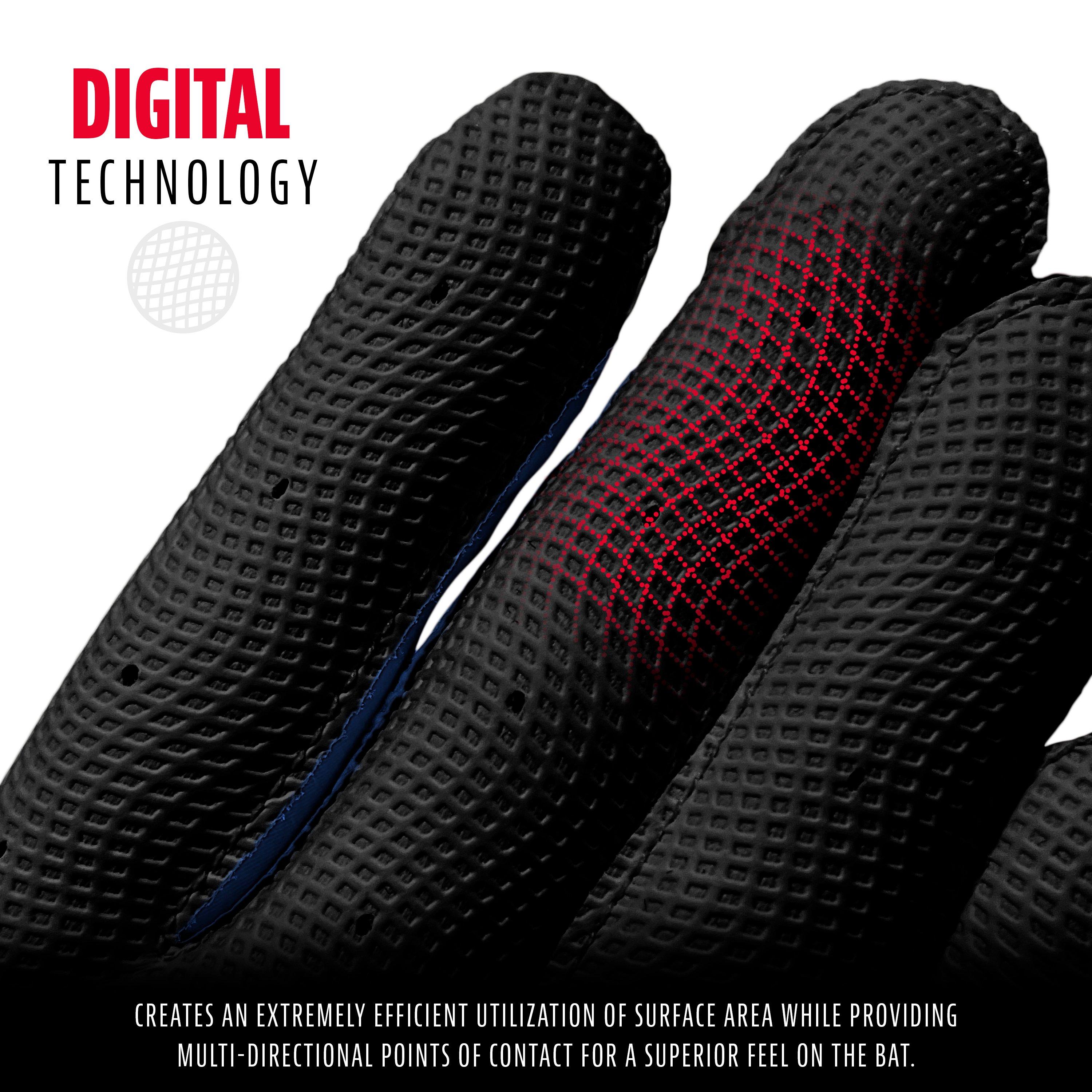 Franklin Men's MLB Digitek Series Batting Gloves - GREY/BLACK Thumbnail View 4