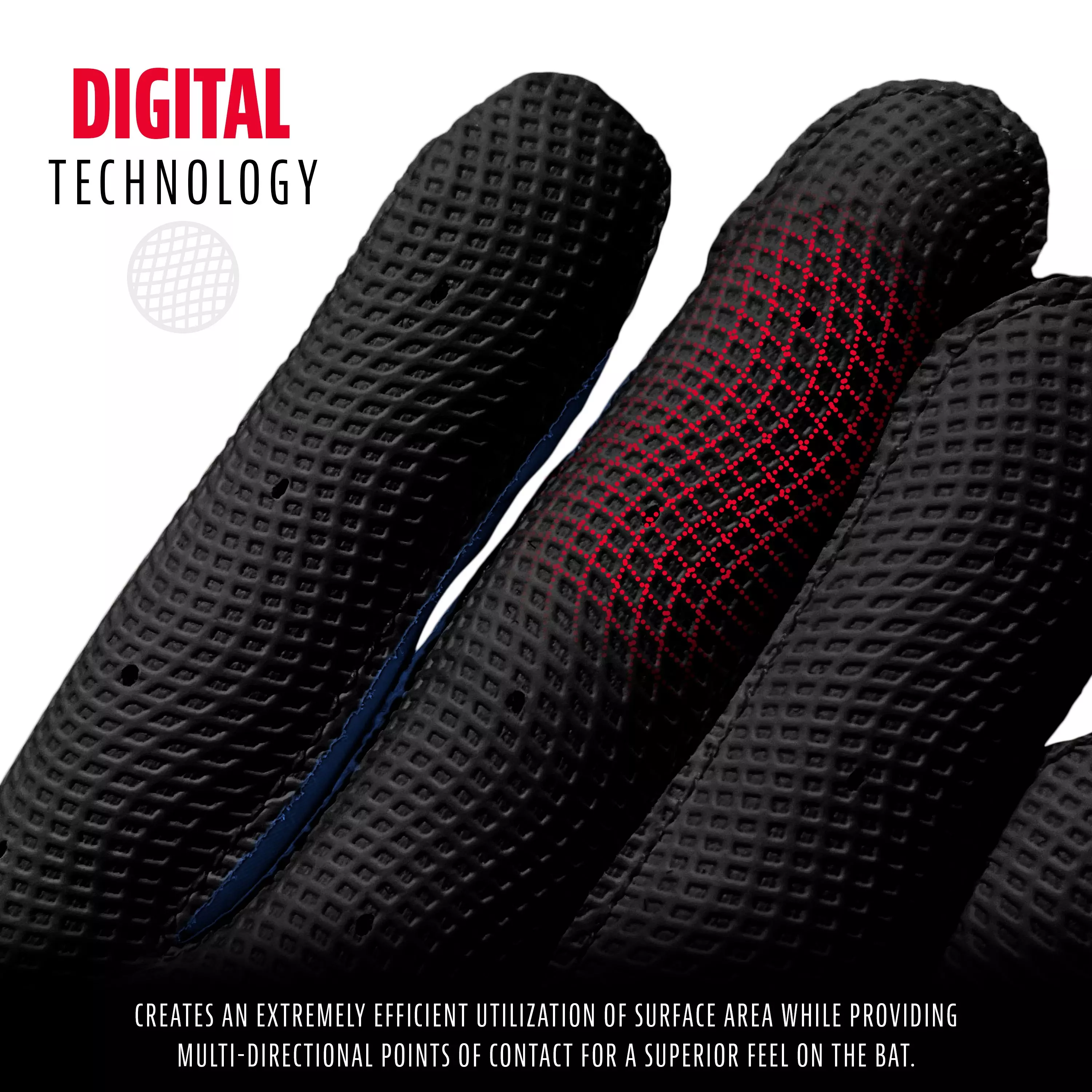 Franklin Men's MLB Digitek Series Batting Gloves - GREY/BLACK