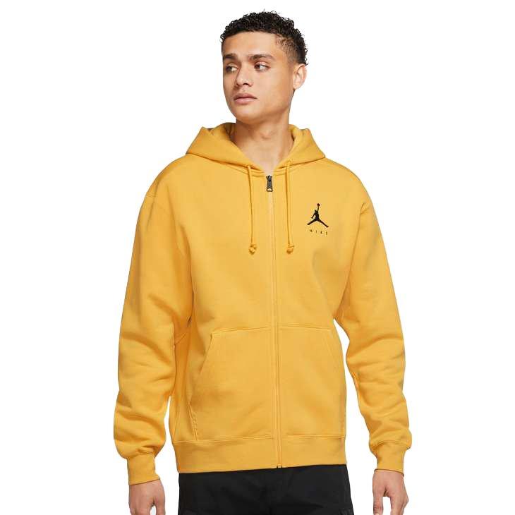 Jordan Men s Yellow Jumpman Full Zip Fleece Hoodie