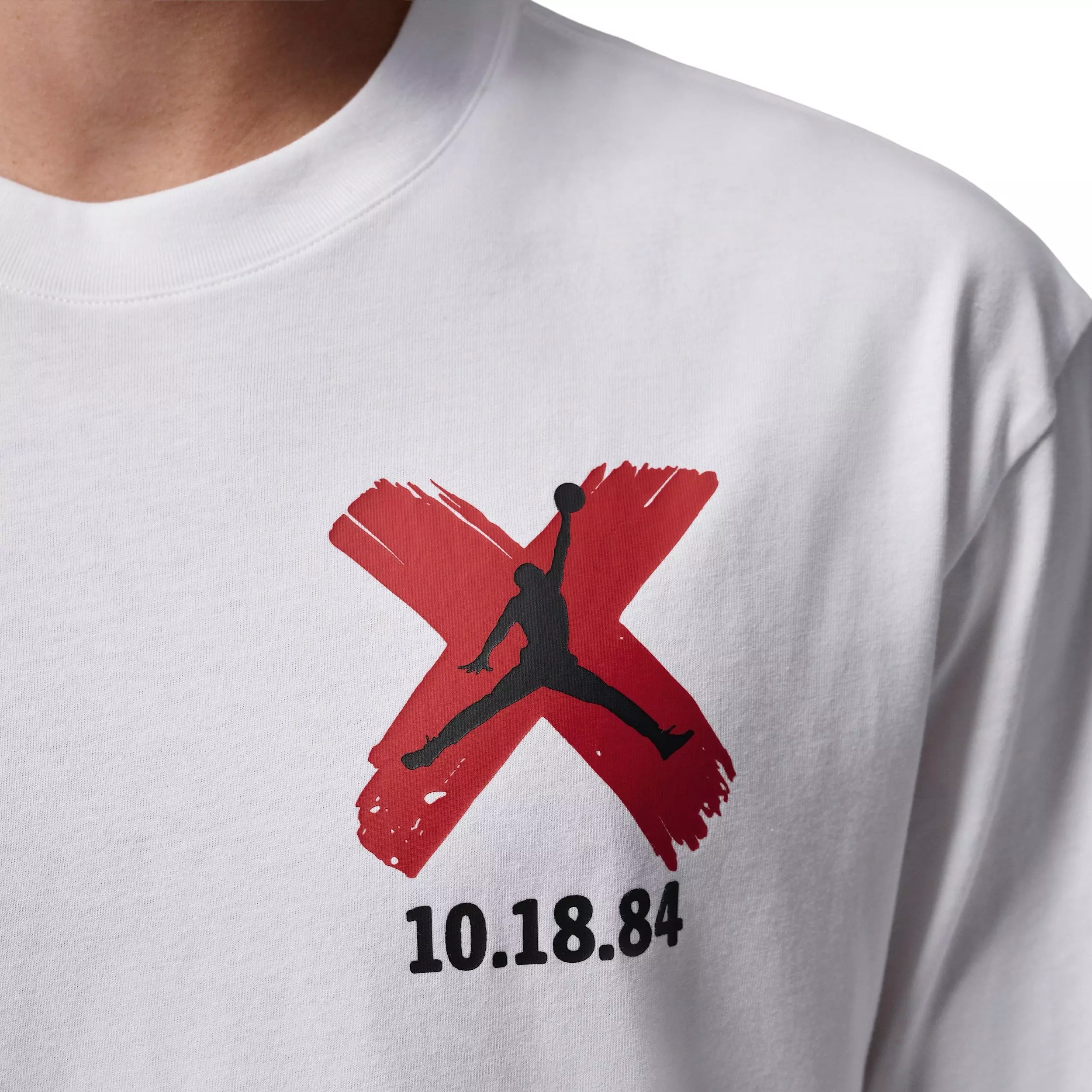 Jordan Men's Brooklyn Banned GFX Short Sleeve Crew T-Shirt - White - WHITE