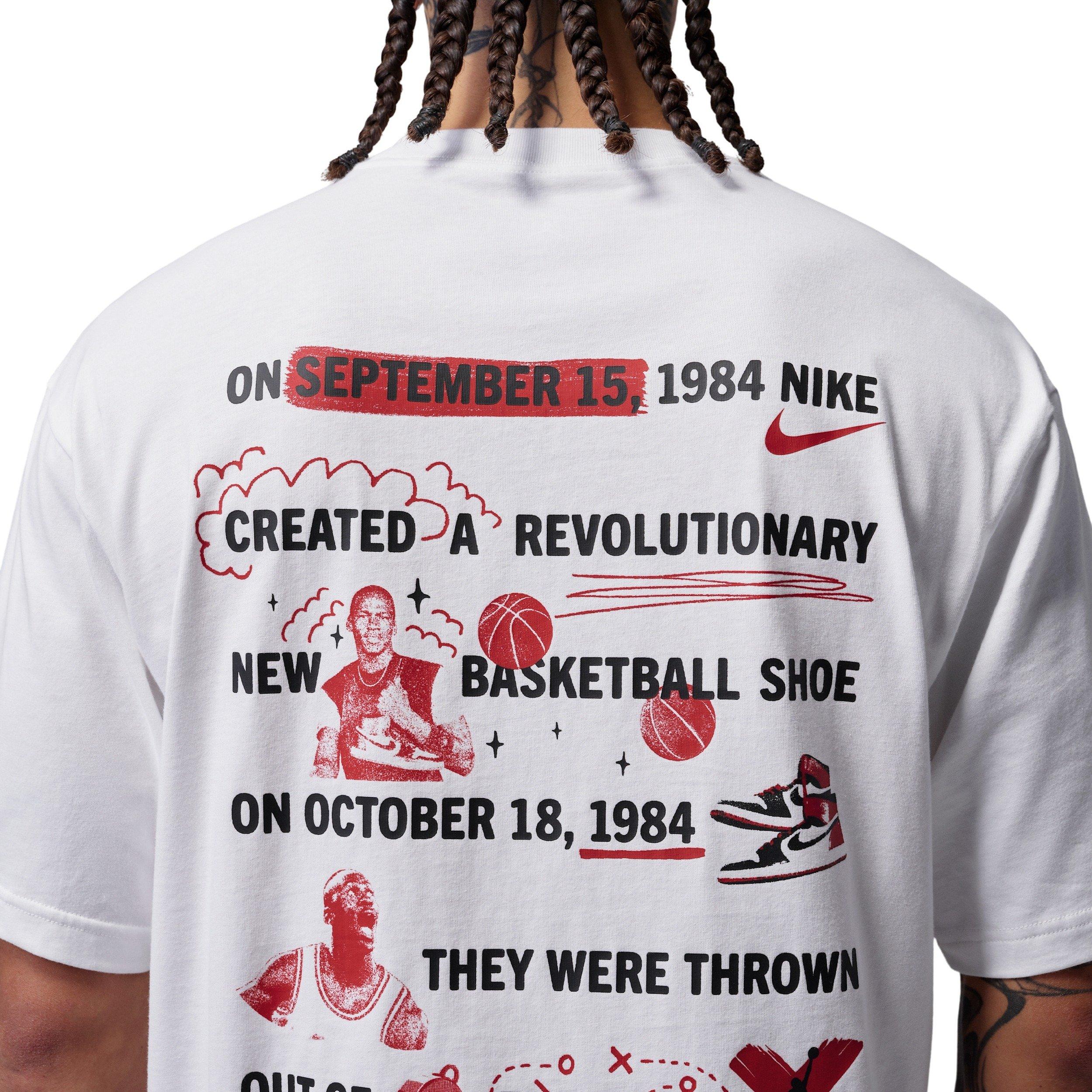 Jordan Men's Brooklyn Banned GFX Short Sleeve Crew T-Shirt - White - WHITE Thumbnail View 5