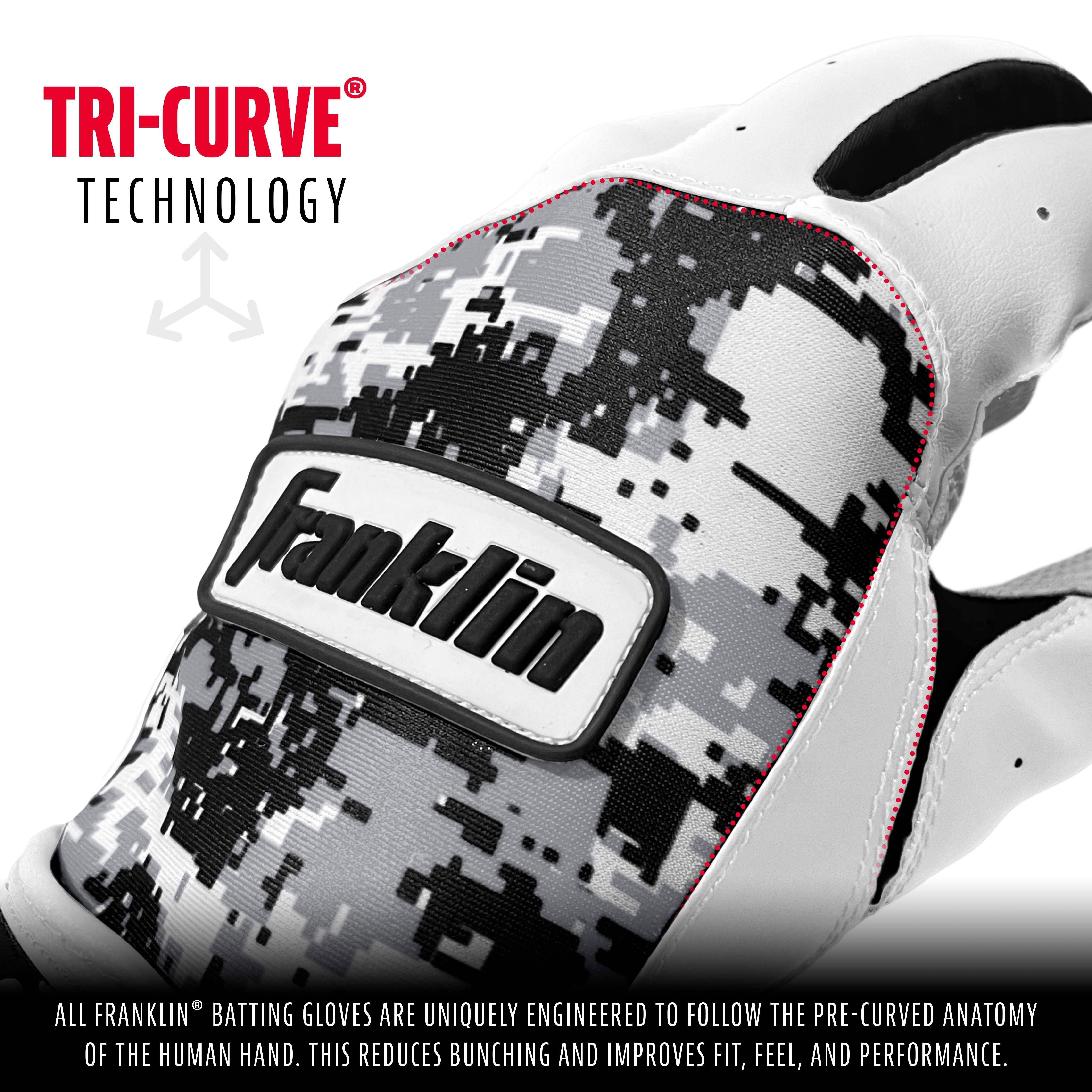 Franklin Men's MLB Digitek Series Batting Gloves Grey/White - GREY/WHITE Thumbnail View 3