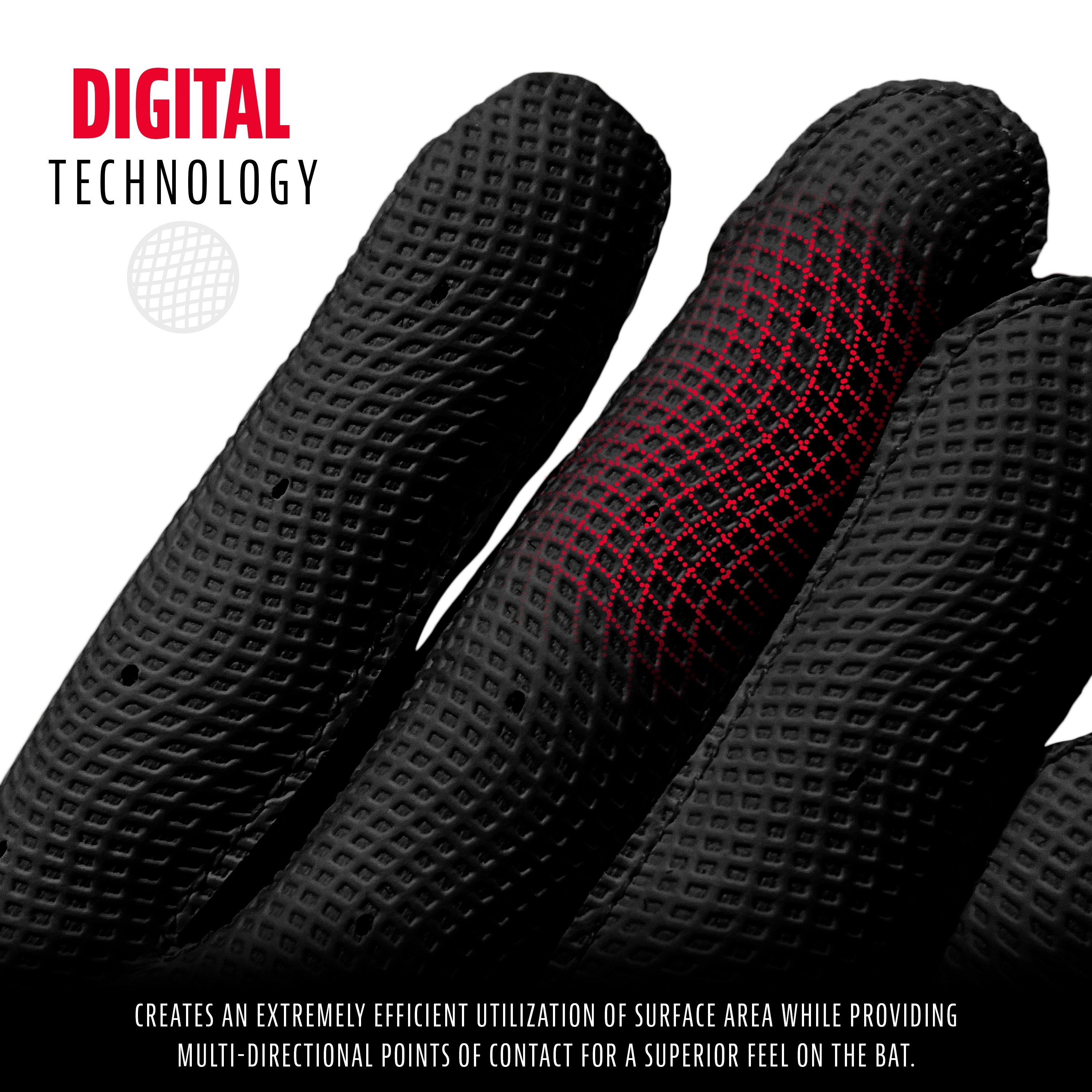 Franklin Men's MLB Digitek Series Batting Gloves Black/Blue - BLACK Thumbnail View 4