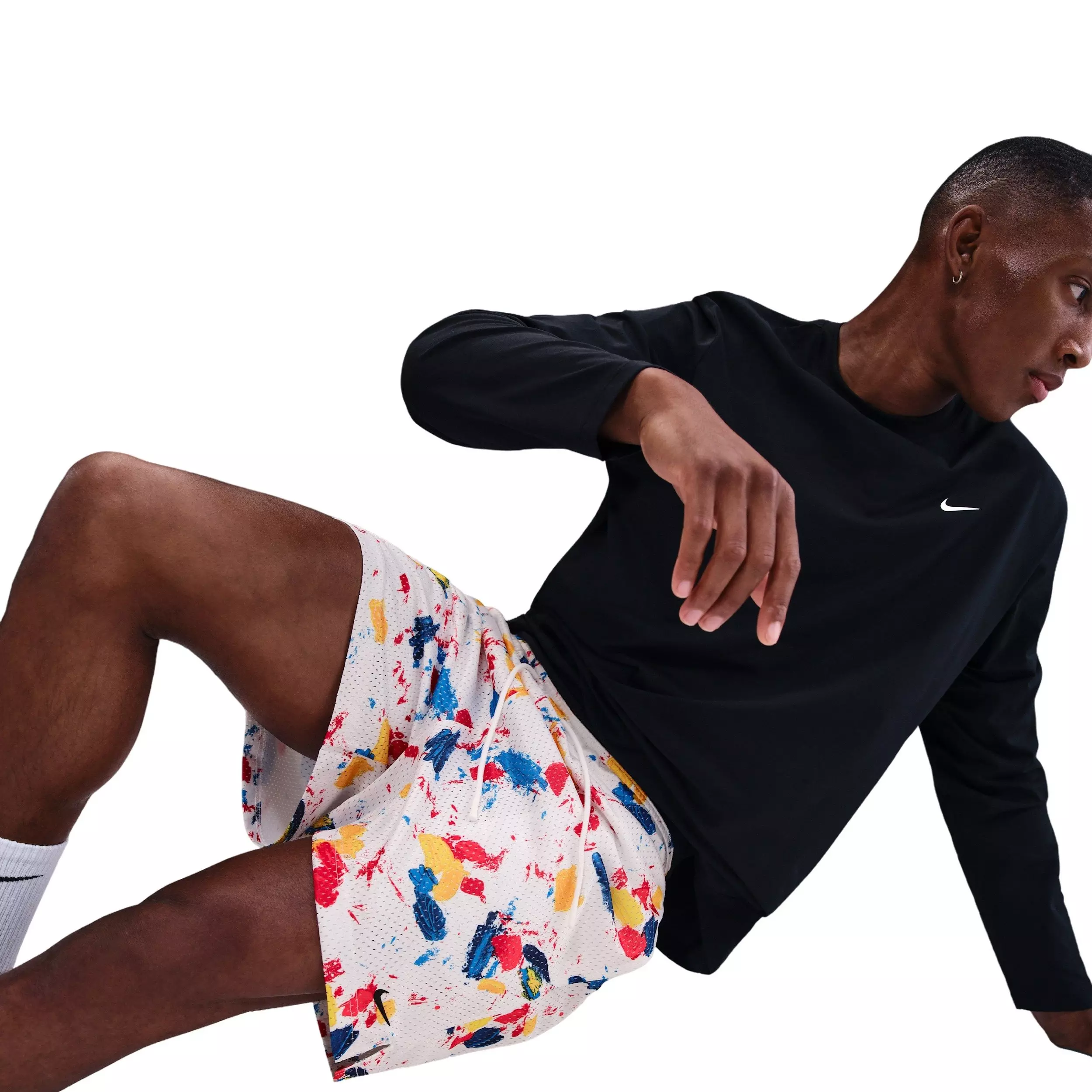 Nike Men's Dri-FIT 5" Practice Mesh AO1 Shorts - White - WHITE
