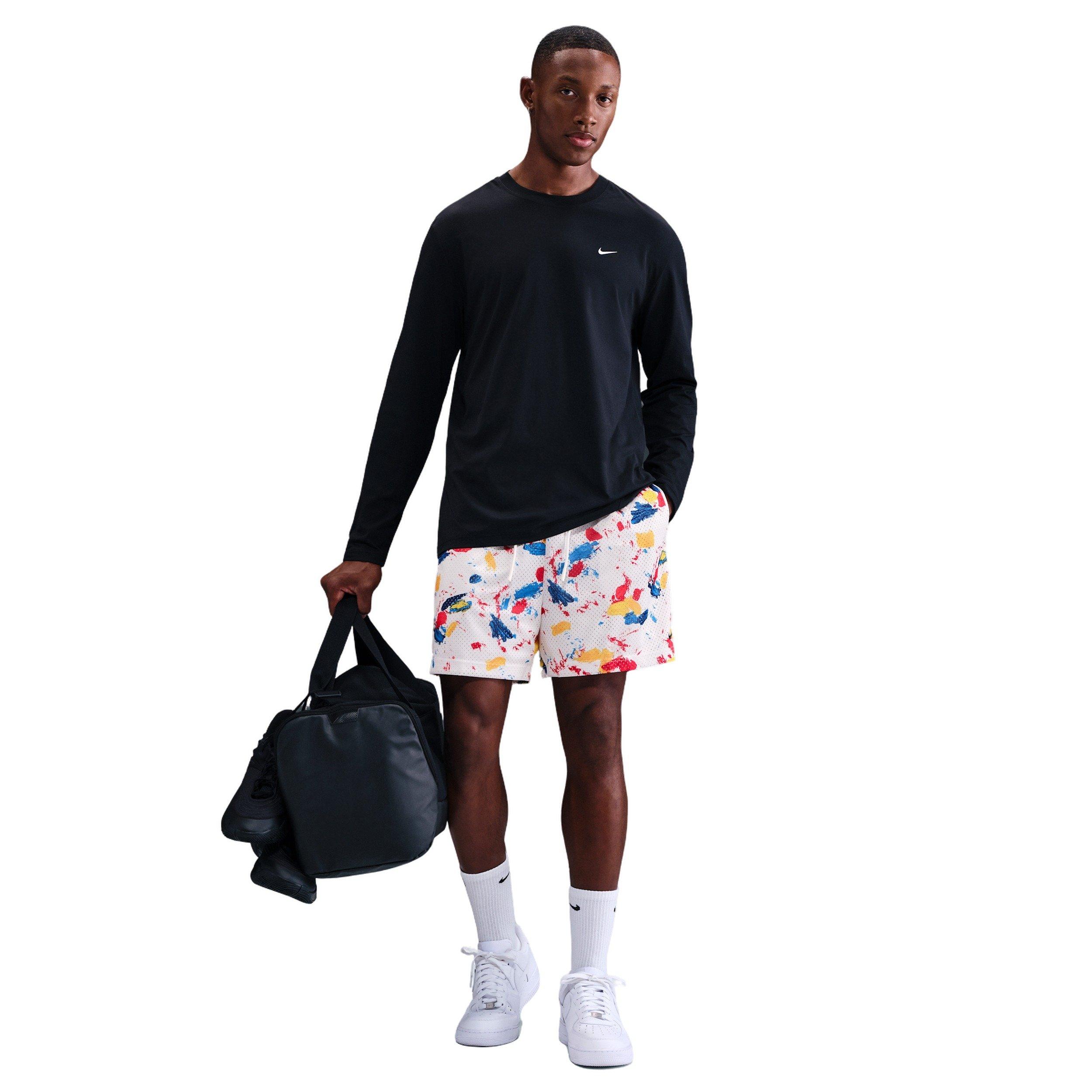 Nike Men's Dri-FIT 5" Practice Mesh AO1 Shorts -White - WHITE Thumbnail View 4