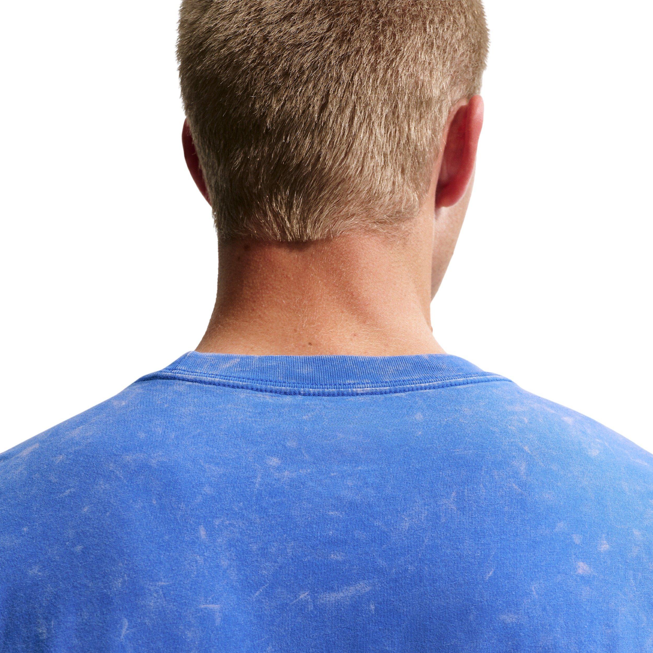 Nike Men's Sportswear Max 90 Short-Sleeve Washed T-Shirt - ROYAL Thumbnail View 2