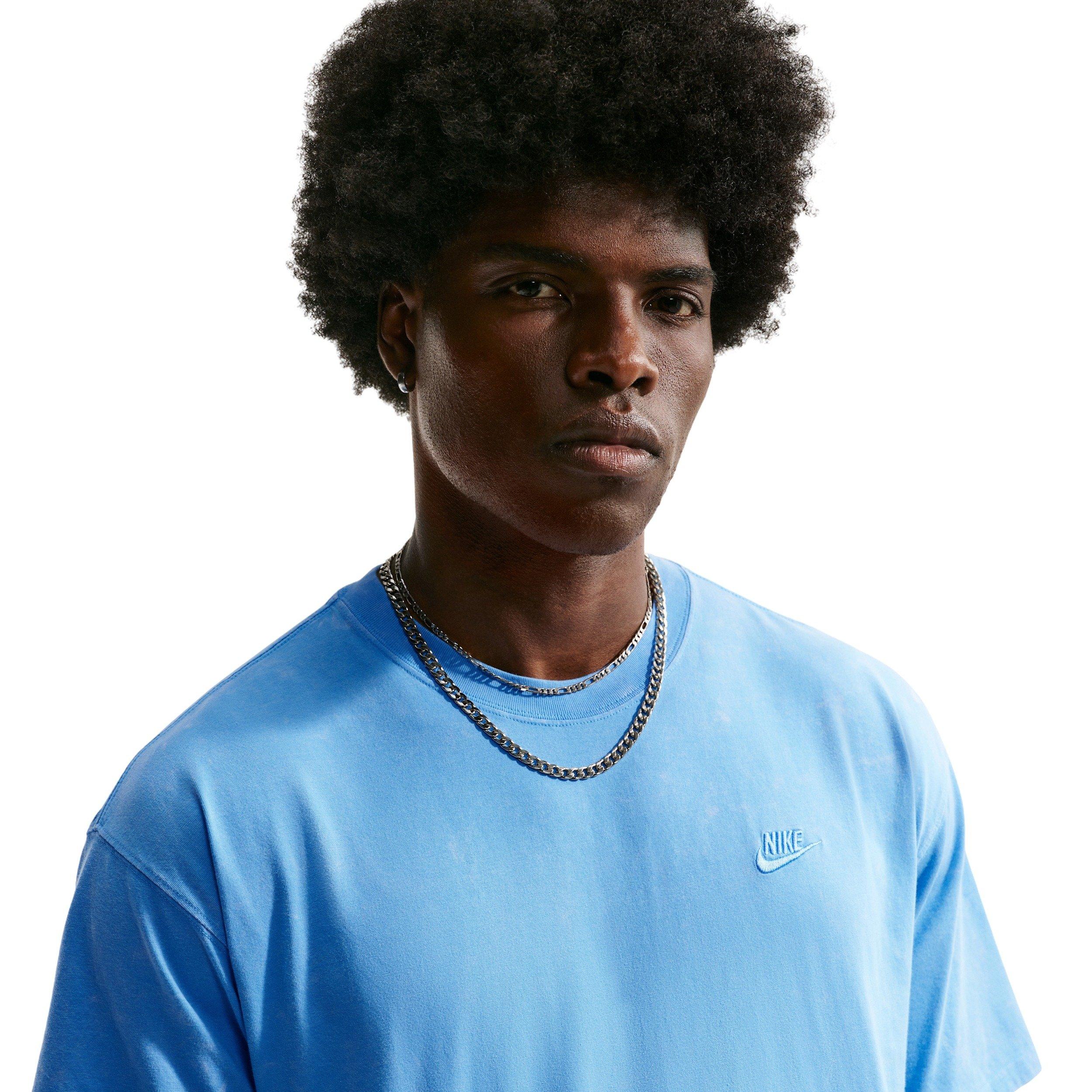 Nike Men's Sportswear Max 90 Short-Sleeve Washed T-Shirt - BLUE Thumbnail View 1