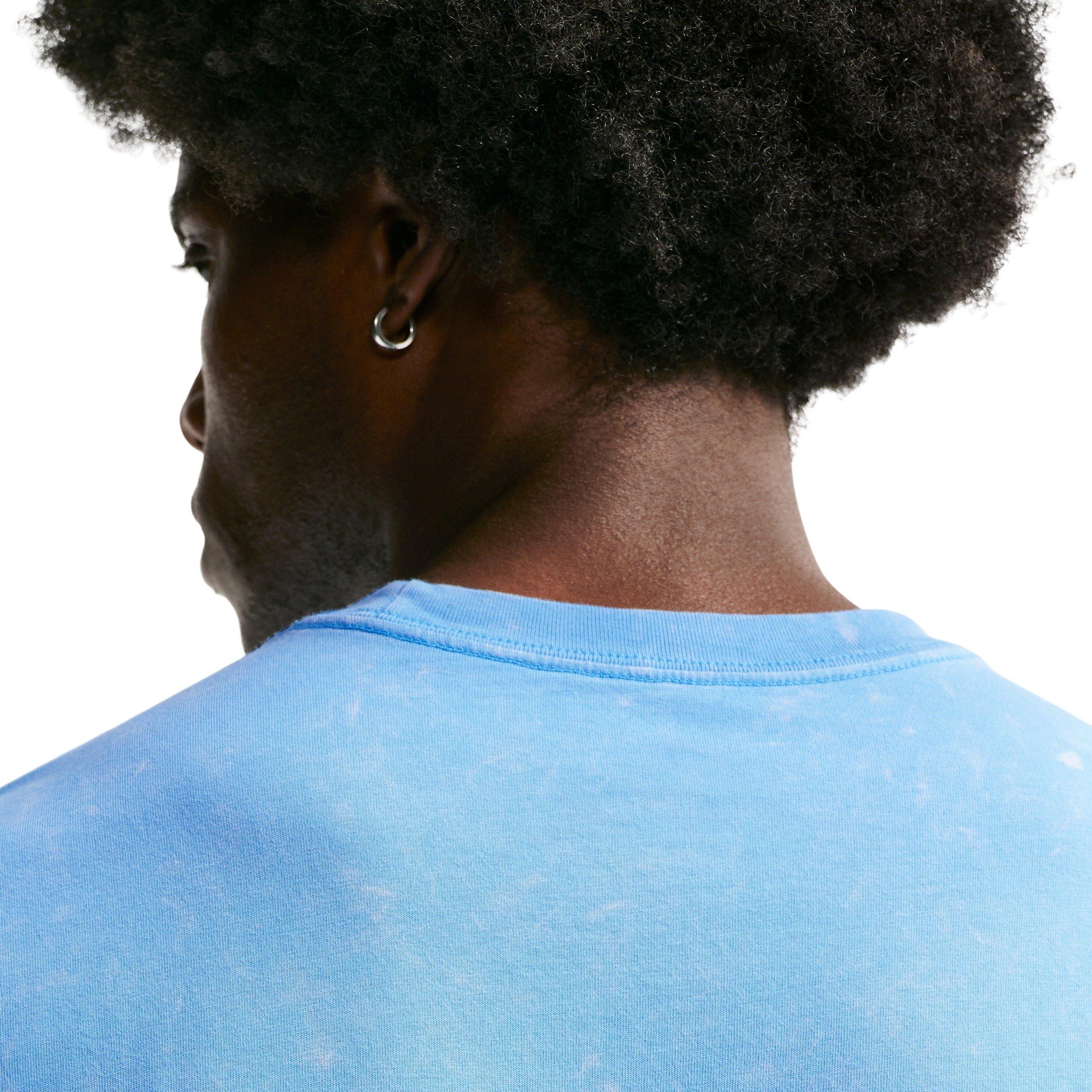 Nike Men's Sportswear Max 90 Short-Sleeve Washed T-Shirt - BLUE Thumbnail View 2