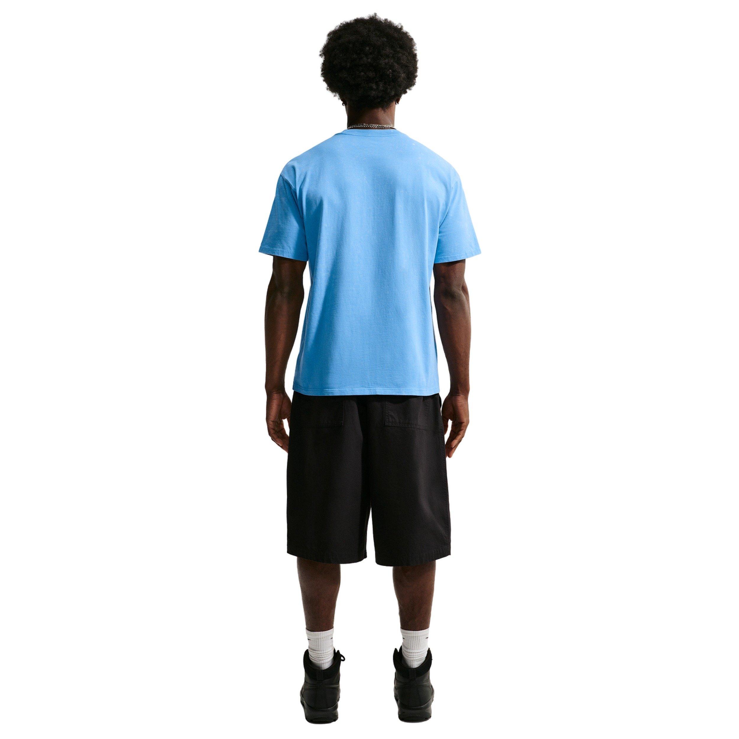 Nike Men's Sportswear Max 90 Short-Sleeve Washed T-Shirt - BLUE Thumbnail View 5