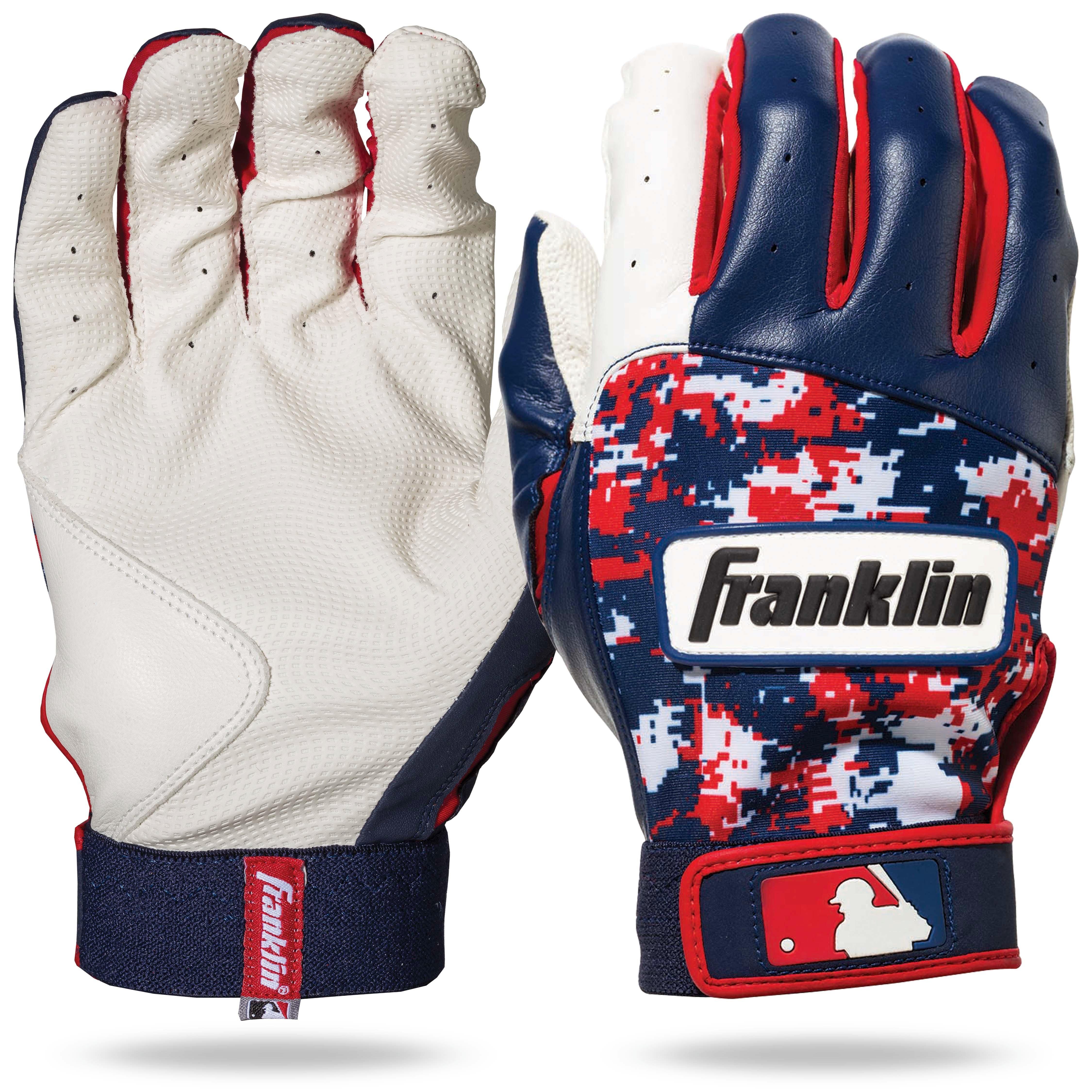 red and blue franklin batting gloves