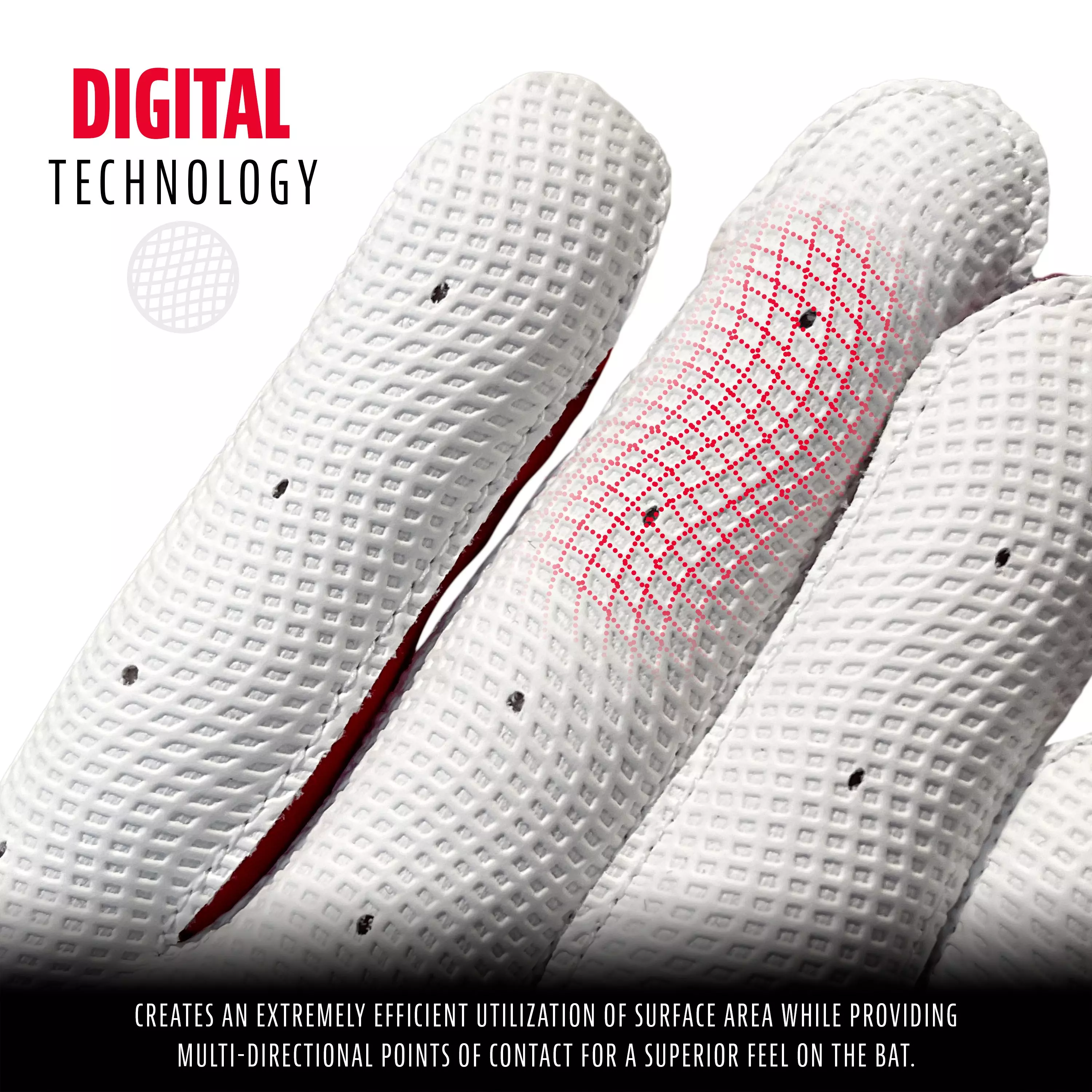 Franklin Men's MLB Digitek Series Batting Gloves White/Navy/Red - WHITE/NAVY/RED