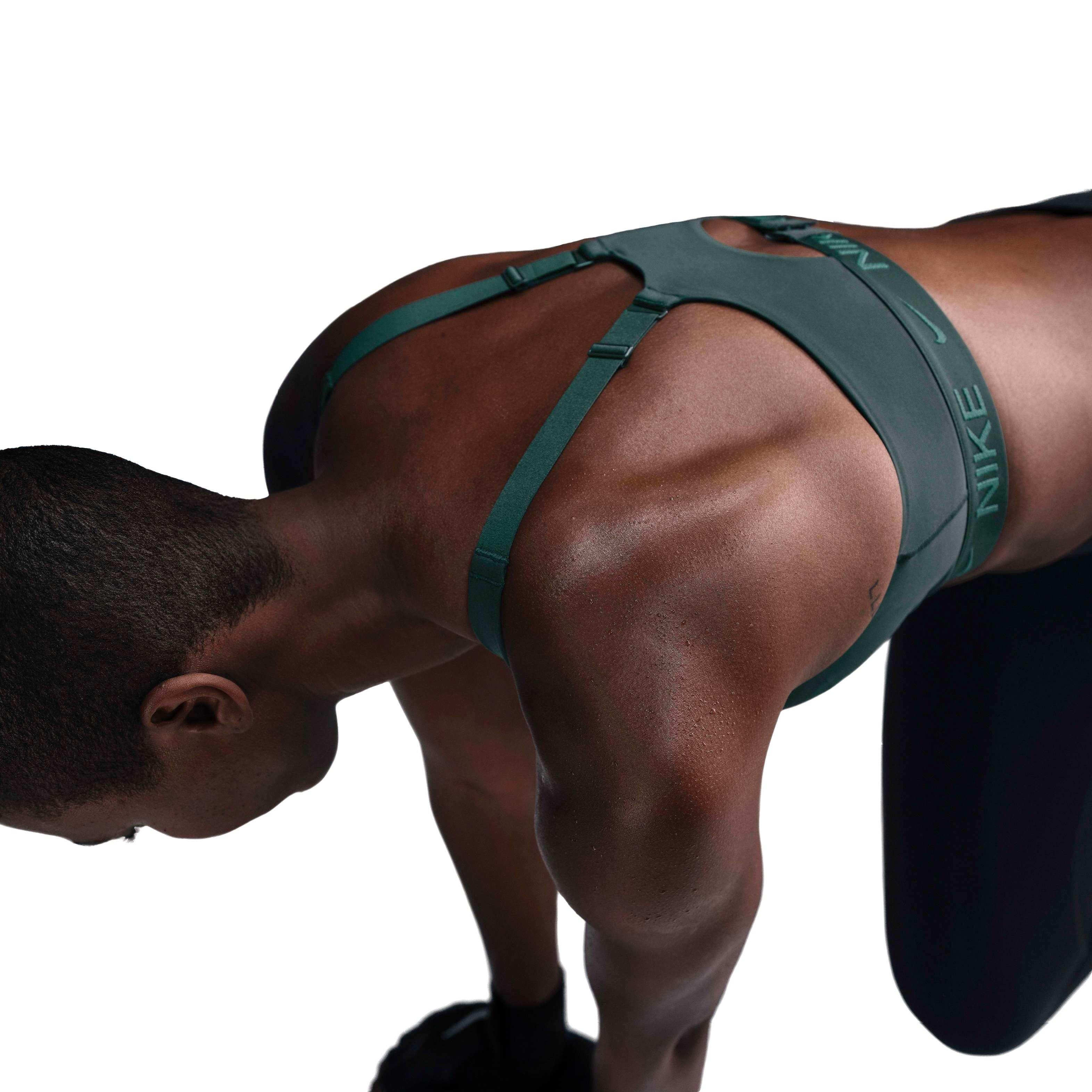 Nike Women's Indy High Support Padded Adjustable Sports Bra - GREEN Thumbnail View 2