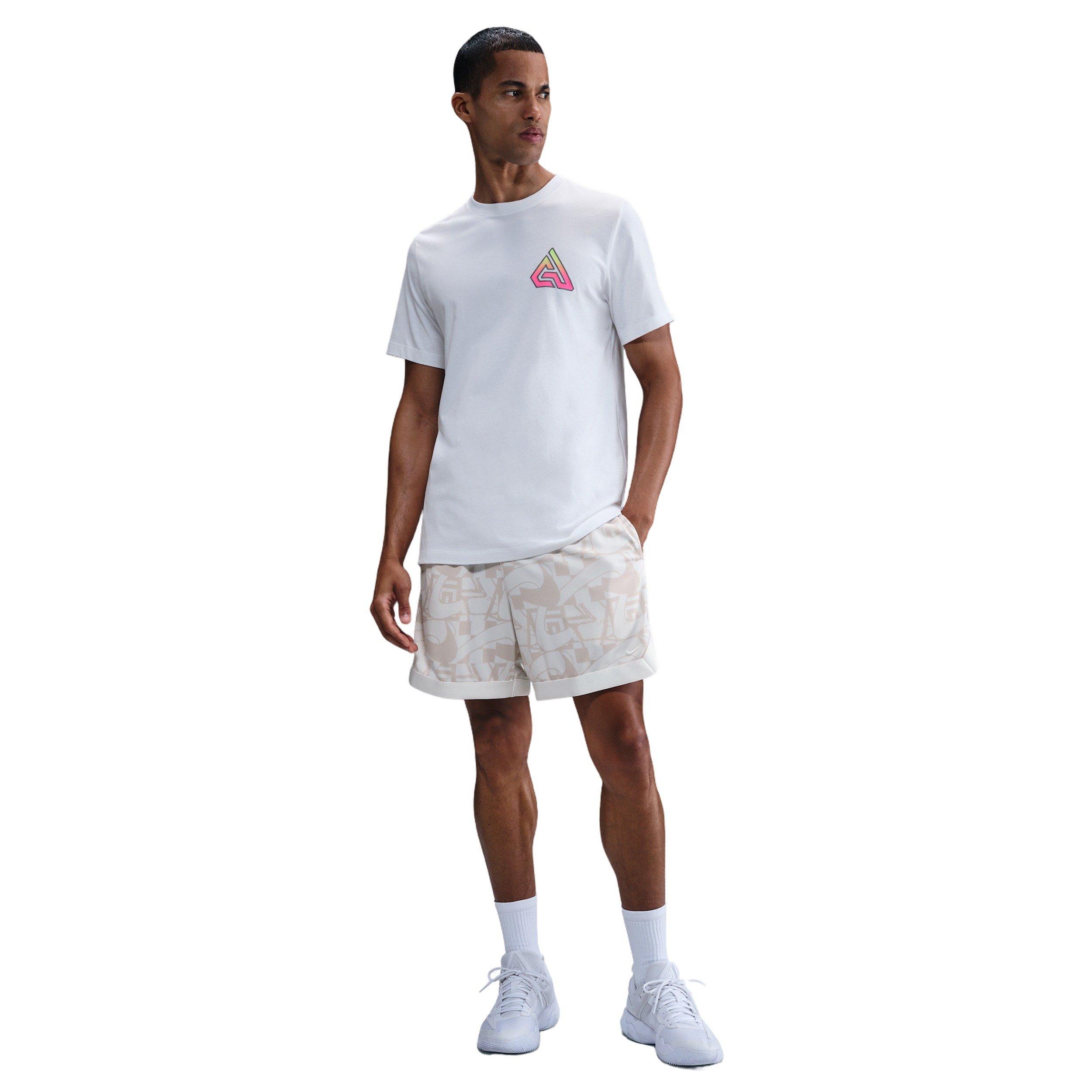 Nike Men's Giannis DNA Dri-FIT 6" Basketball Shorts - WHITE Thumbnail View 4