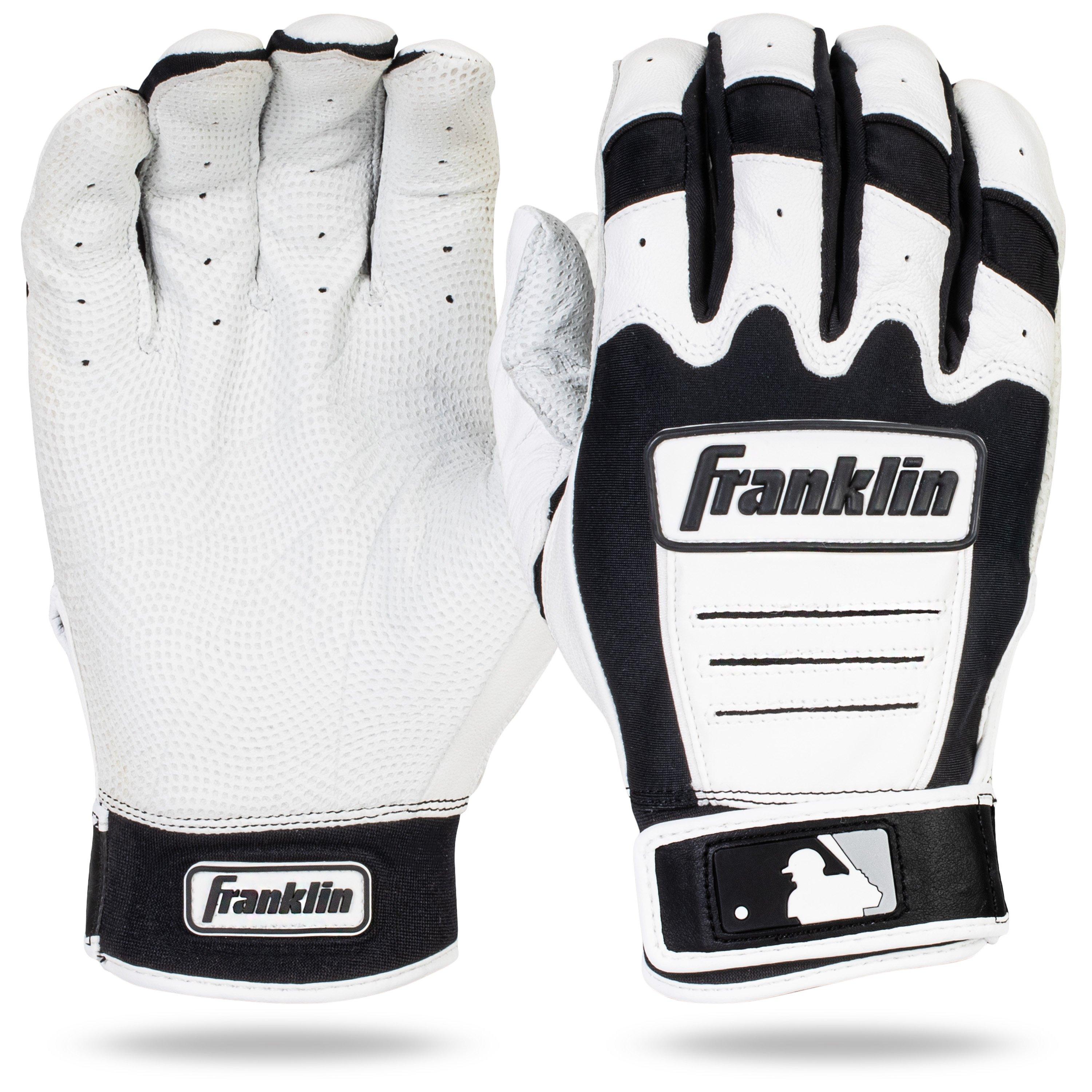 Franklin Men's CFX Pro Baseball Batting Gloves - WHITE/BLACK Thumbnail View 1