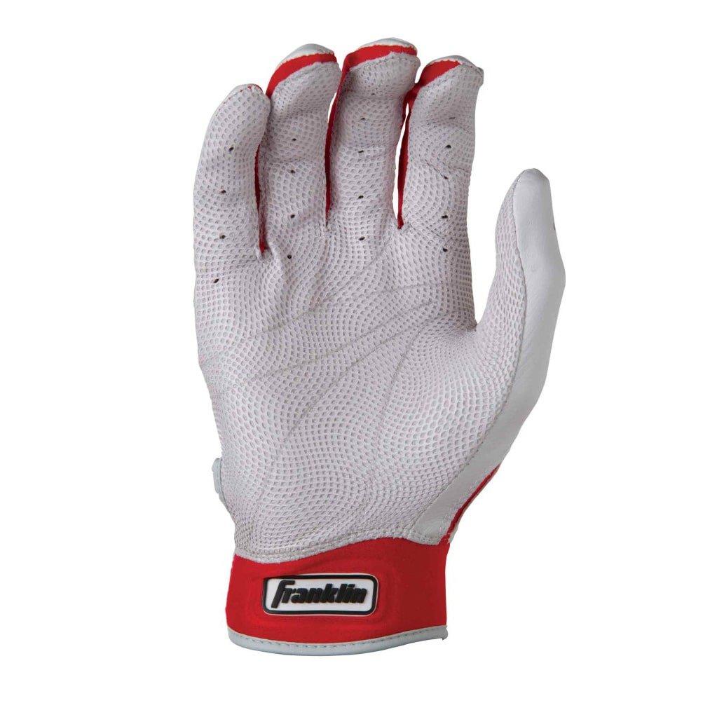 Franklin Sports CFX Pro Series Baseball Batting Gloves - WHITE/RED Thumbnail View 2
