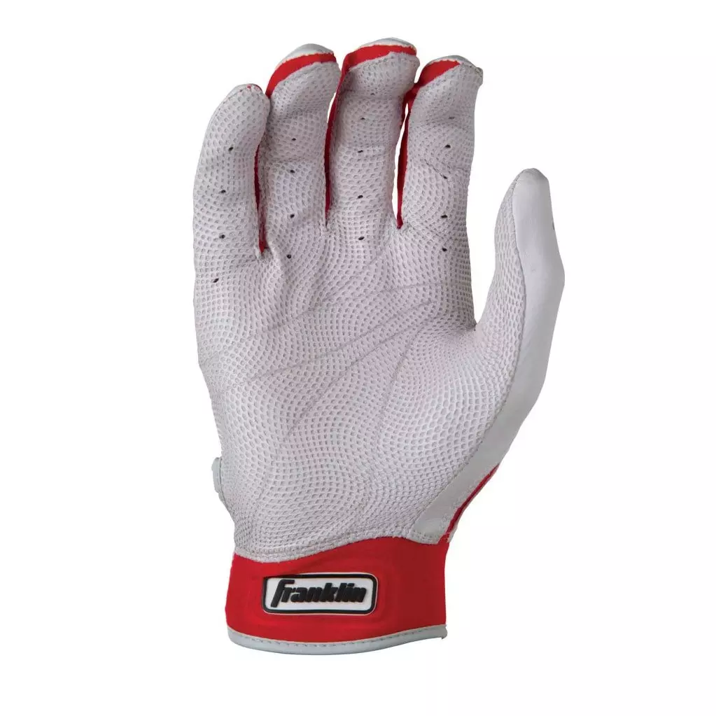 Franklin Sports CFX Pro Series Baseball Batting Gloves - WHITE/RED
