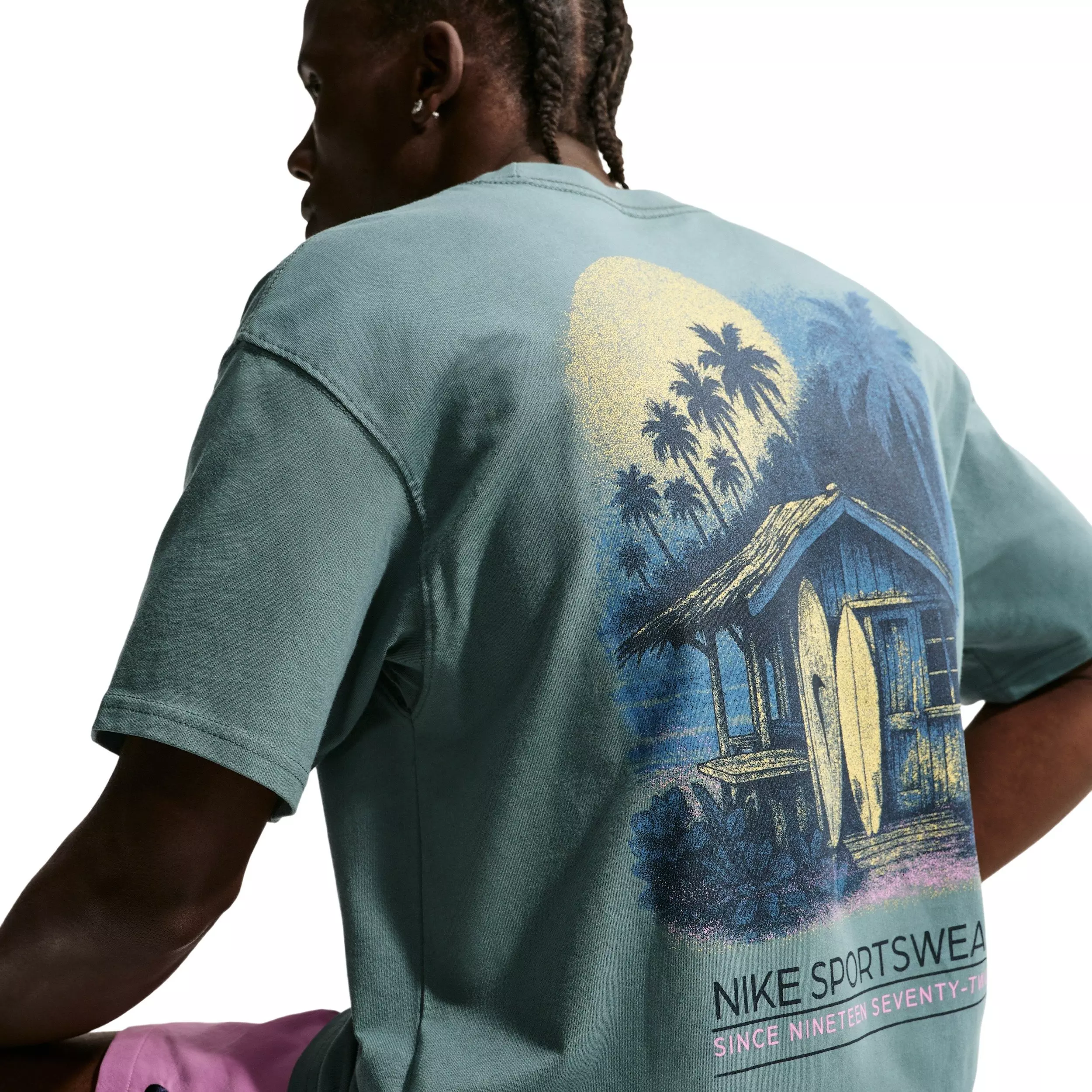Nike Men's Sportswear Max 90 Surf Graphic T-Shirt - MINERAL SLATE