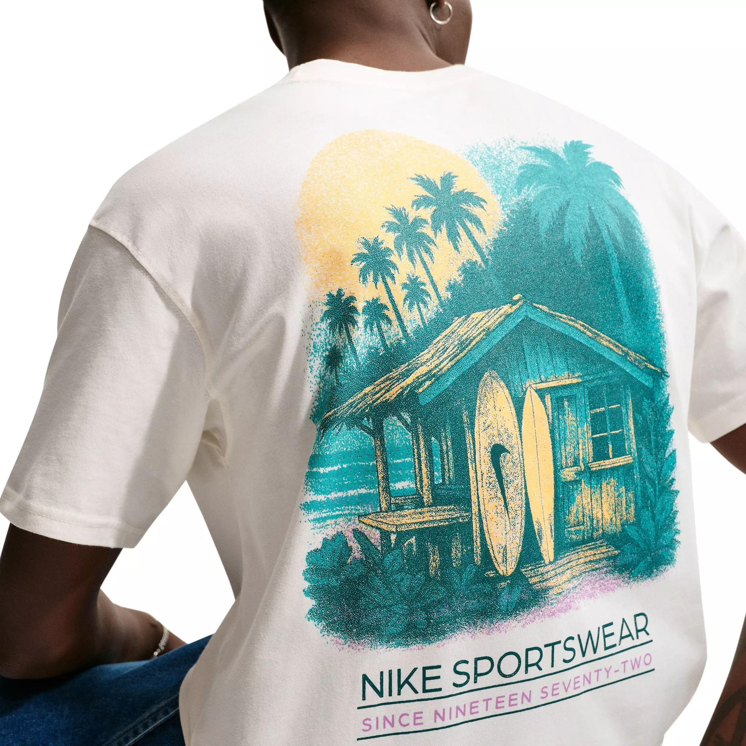 Nike Men's Sportswear Max 90 Surf Graphic T-Shirt - WHITE