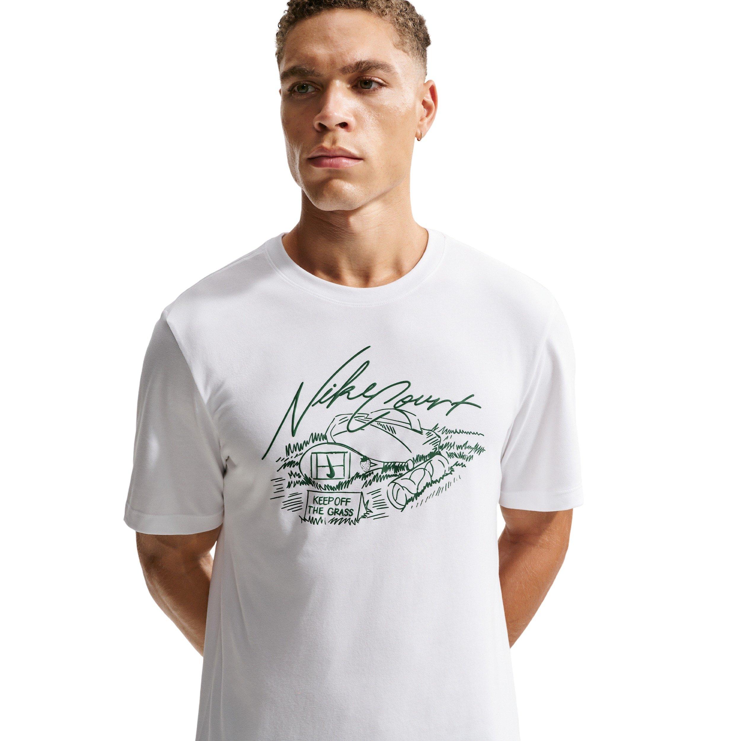 Nike Men's Dri-FIT Standard Tennis T-Shirt - WHITE Thumbnail View 1