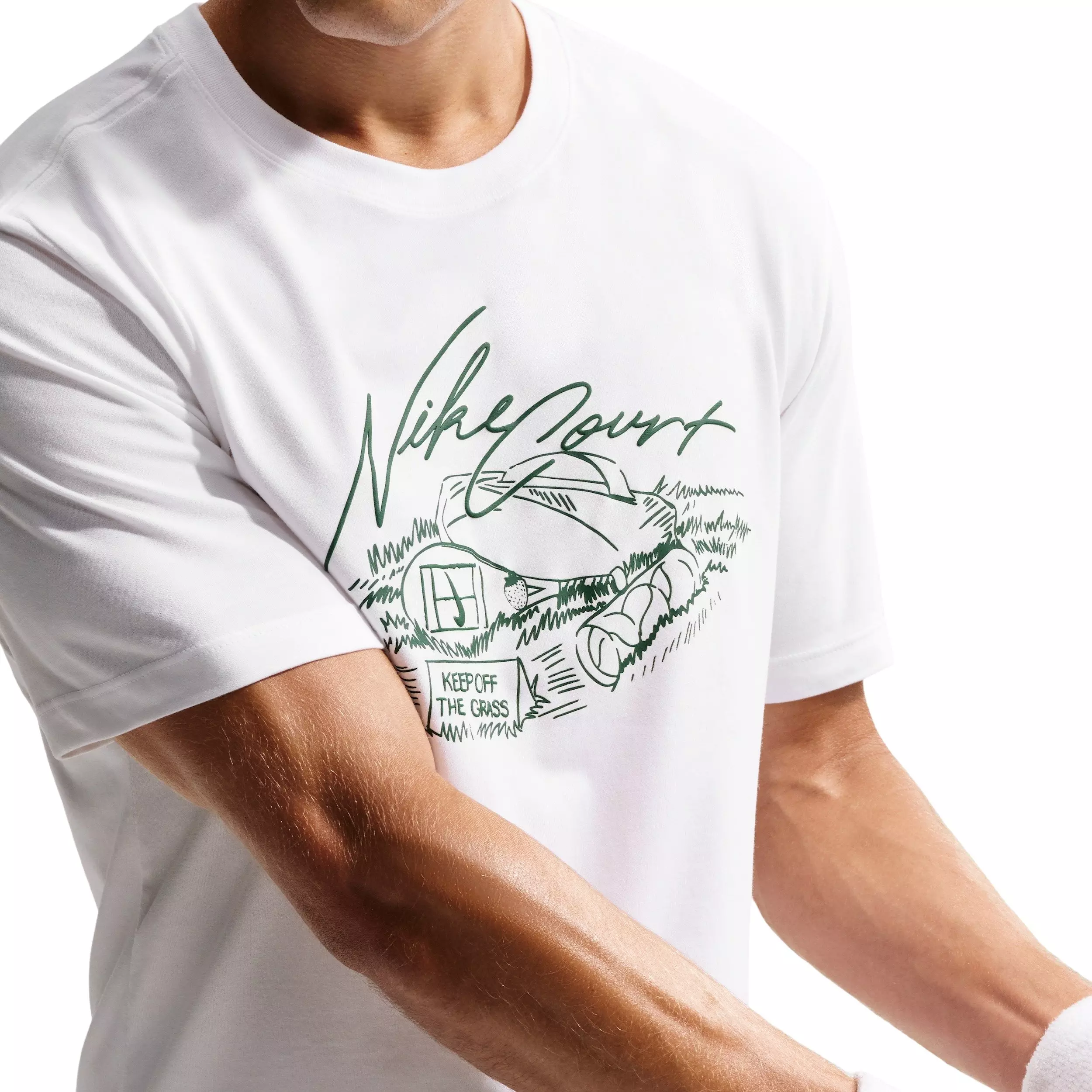 Nike Men's Dri-FIT Standard Tennis T-Shirt - WHITE