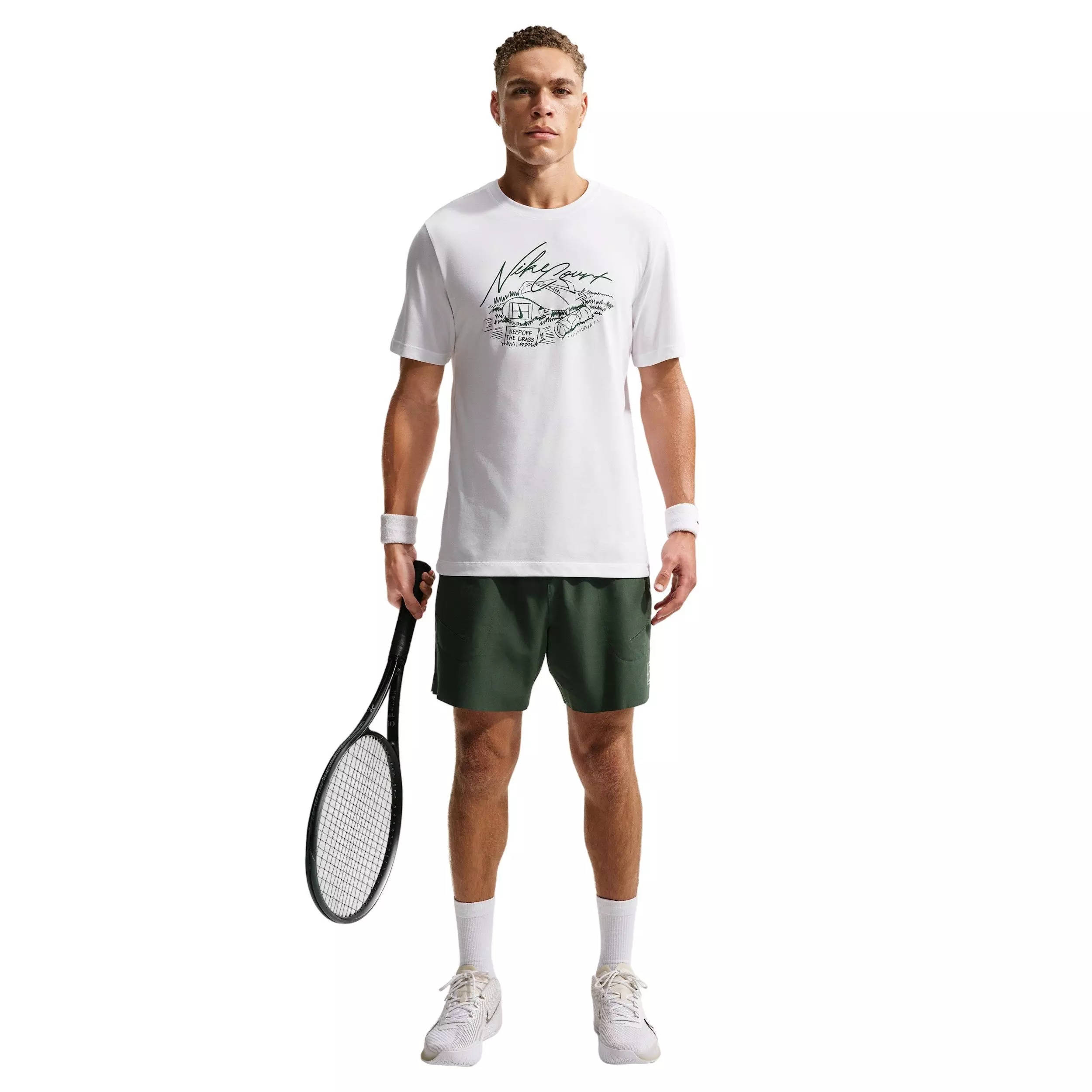 Nike Men's Dri-FIT Standard Tennis T-Shirt - WHITE