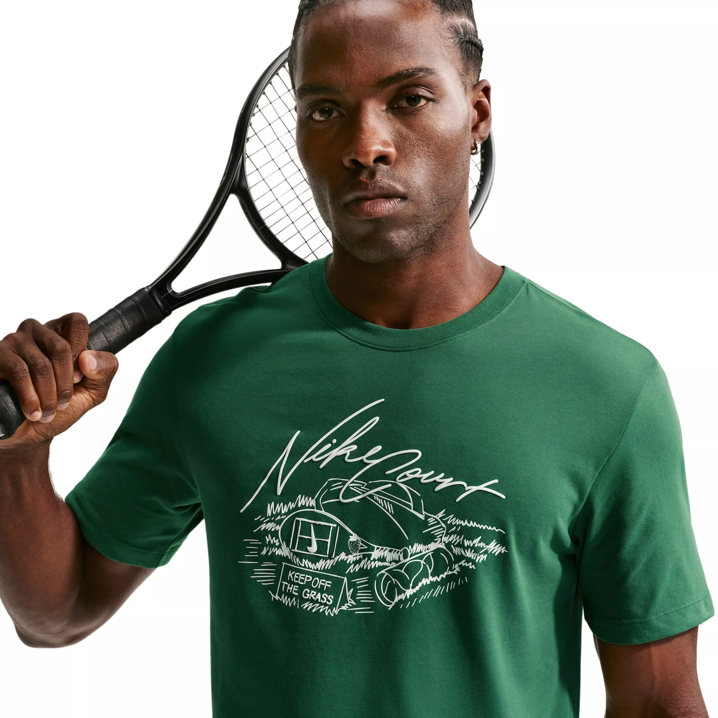 Nike Men's Dri-FIT Standard Tennis T-Shirt - GREEN