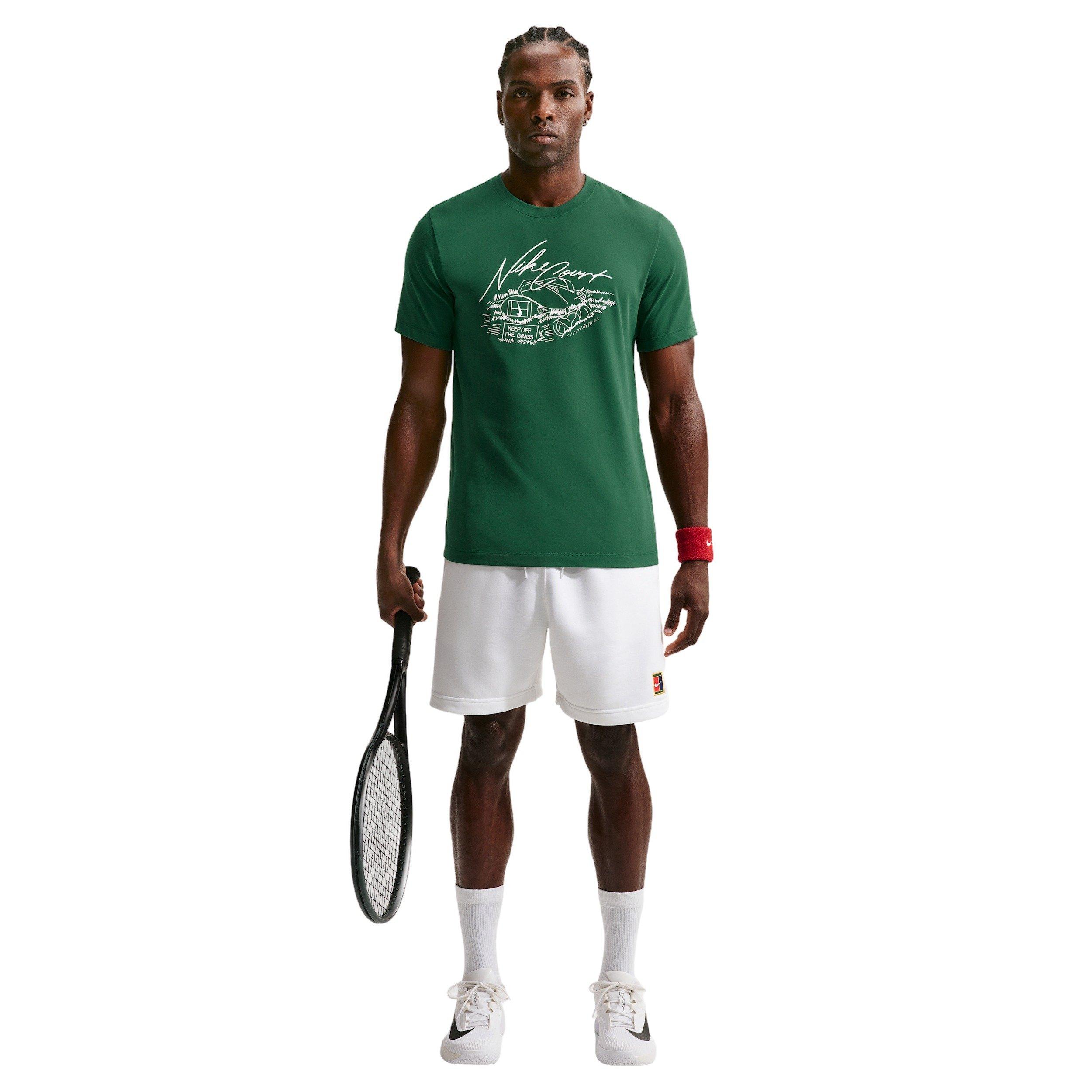 Nike Men's Dri-FIT Standard Tennis T-Shirt - GREEN Thumbnail View 4