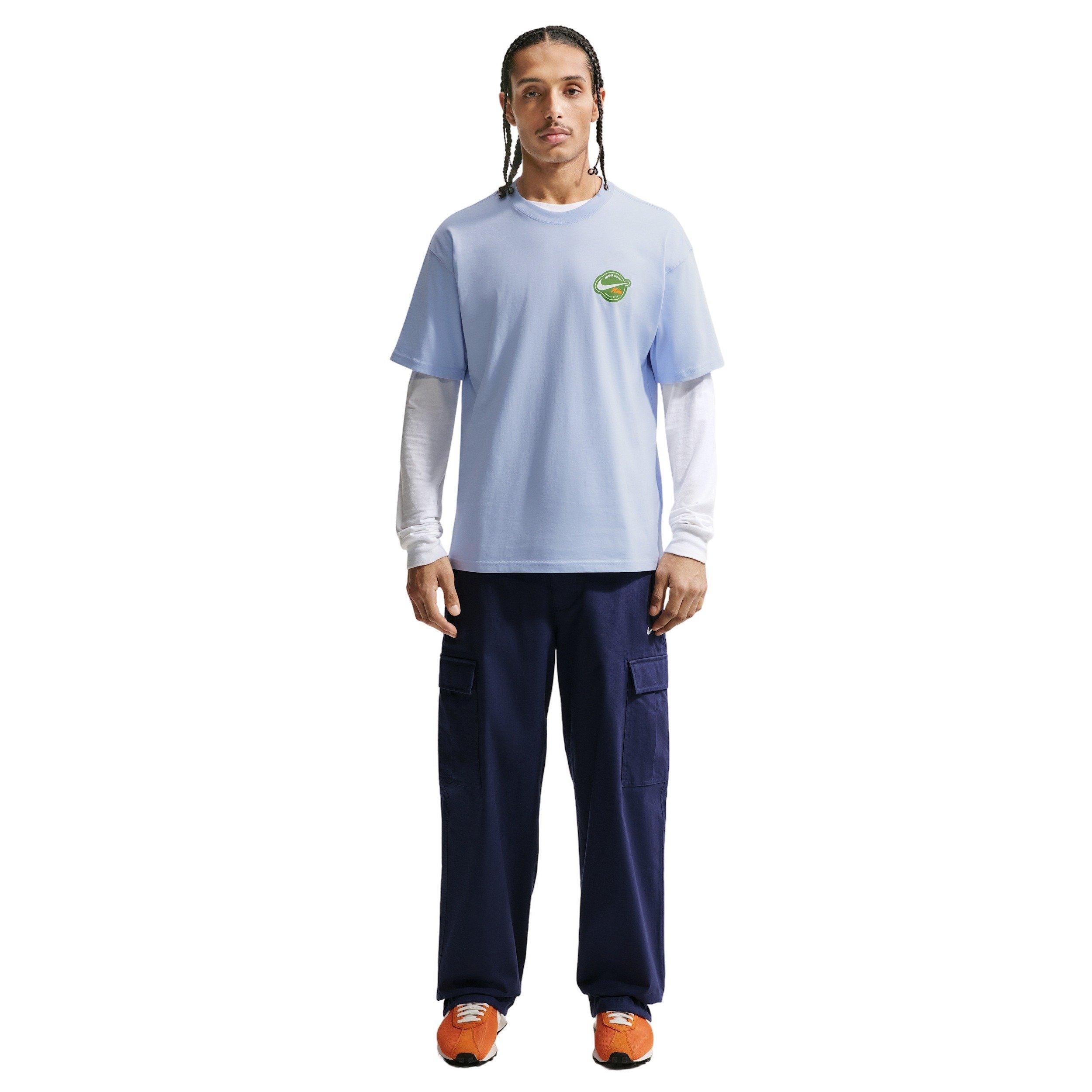Nike Men's Sportswear LSE Orange T-Shirt - BLUE Thumbnail View 4