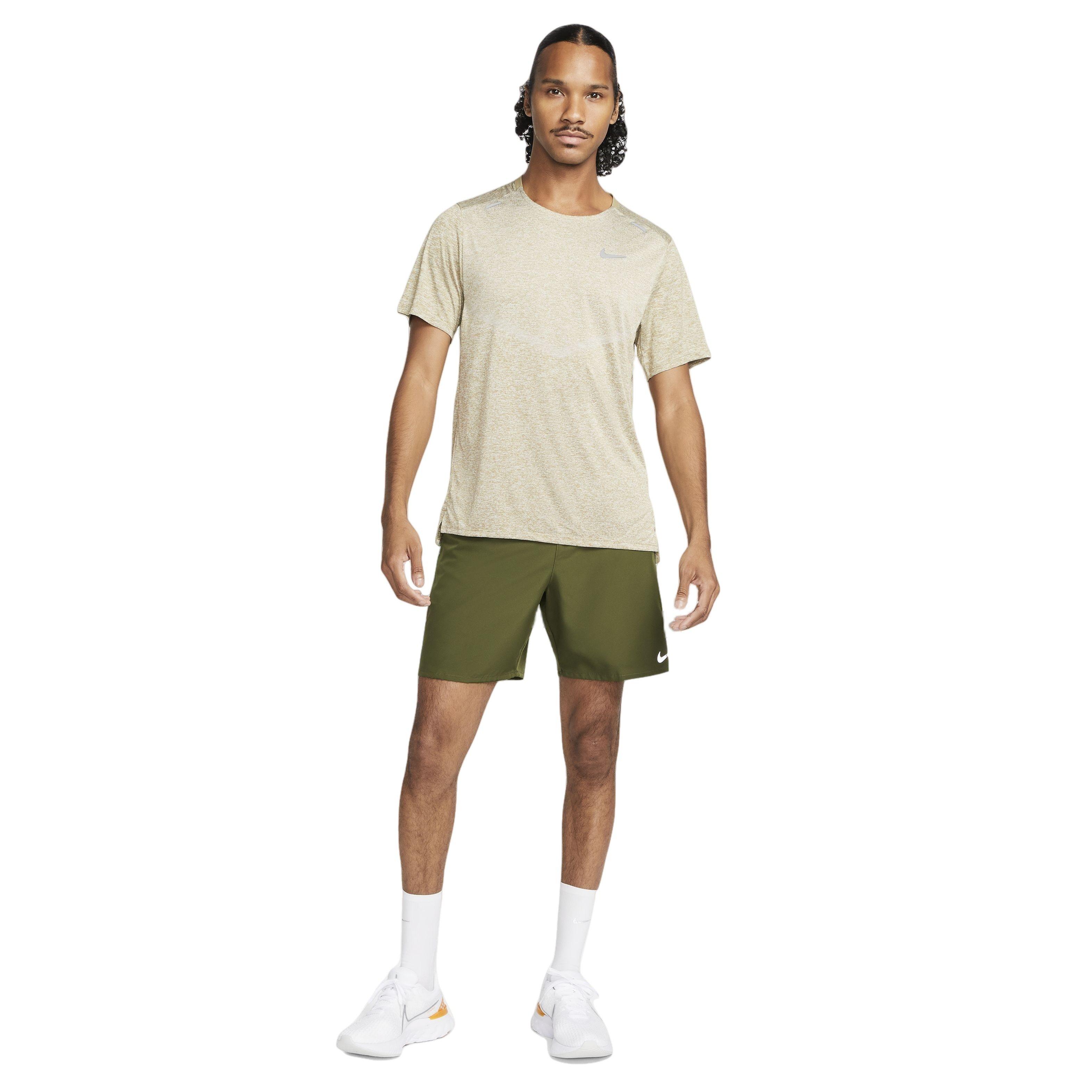 Nike Men's Dri-FIT Rise 365 Short-Sleeve Running Top-Neutral Olive - NEUTRAL OLIVE Thumbnail View 5
