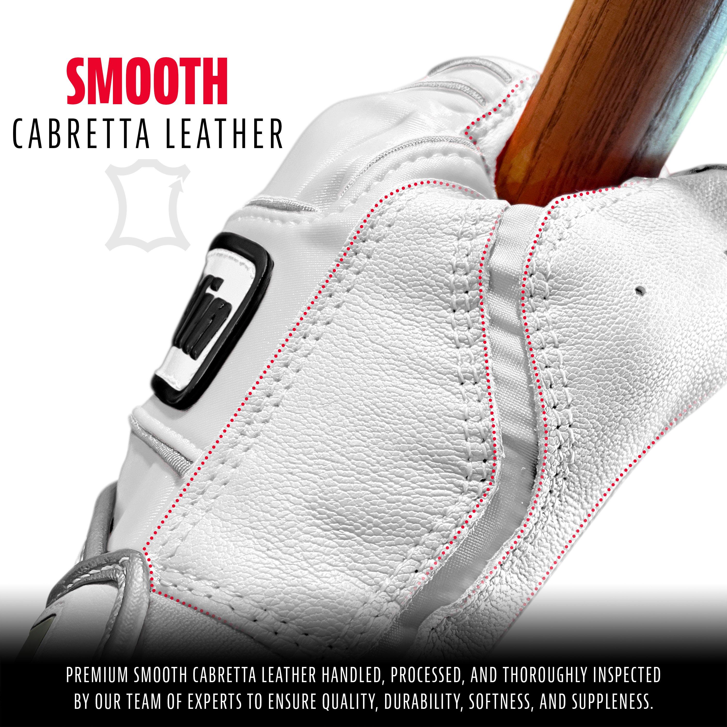 Franklin Adult Powerstrap Batting Gloves White - WHITE Thumbnail View 2