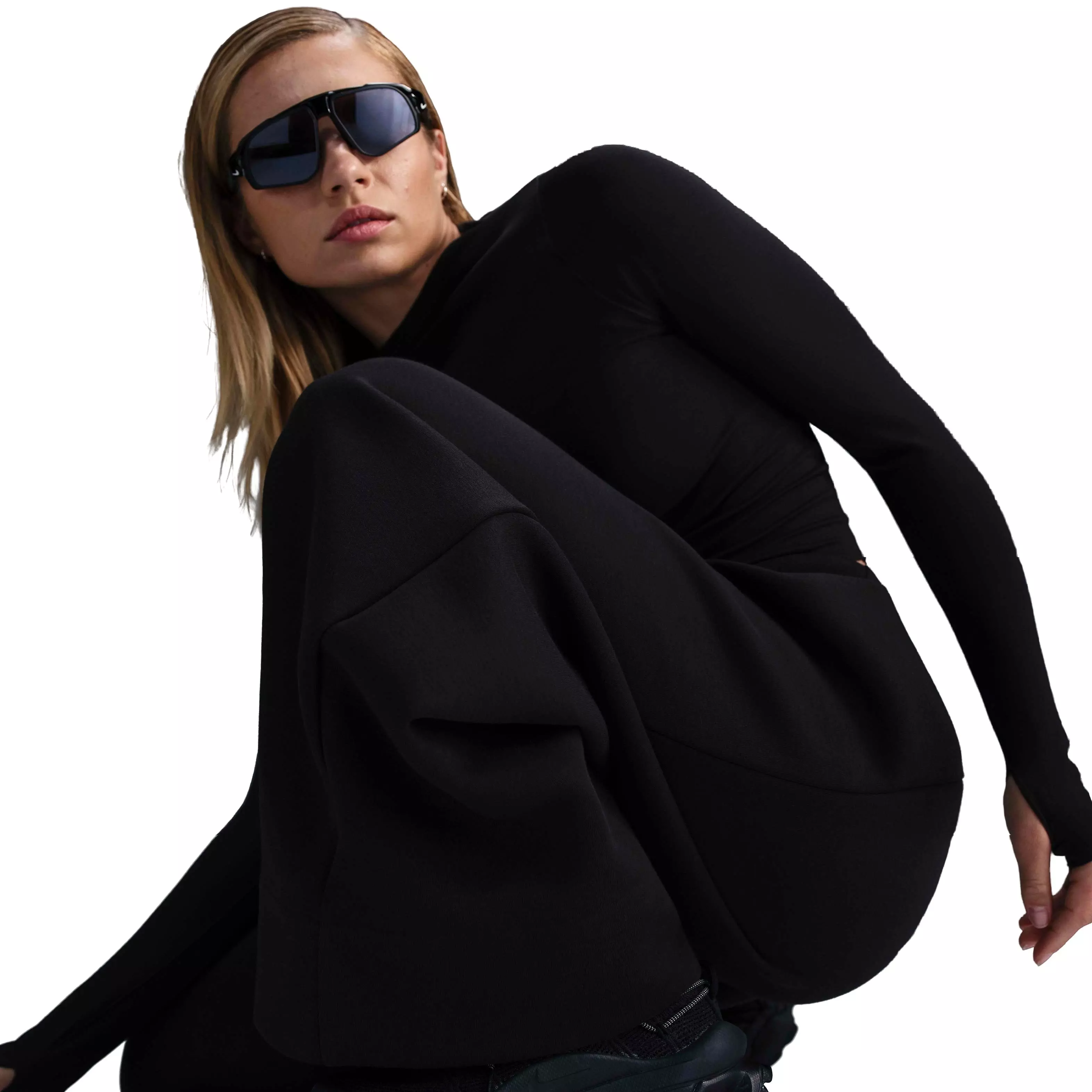 Nike Women's Sportswear Tech Fleece High-Waisted Pleated Trousers - BLACK