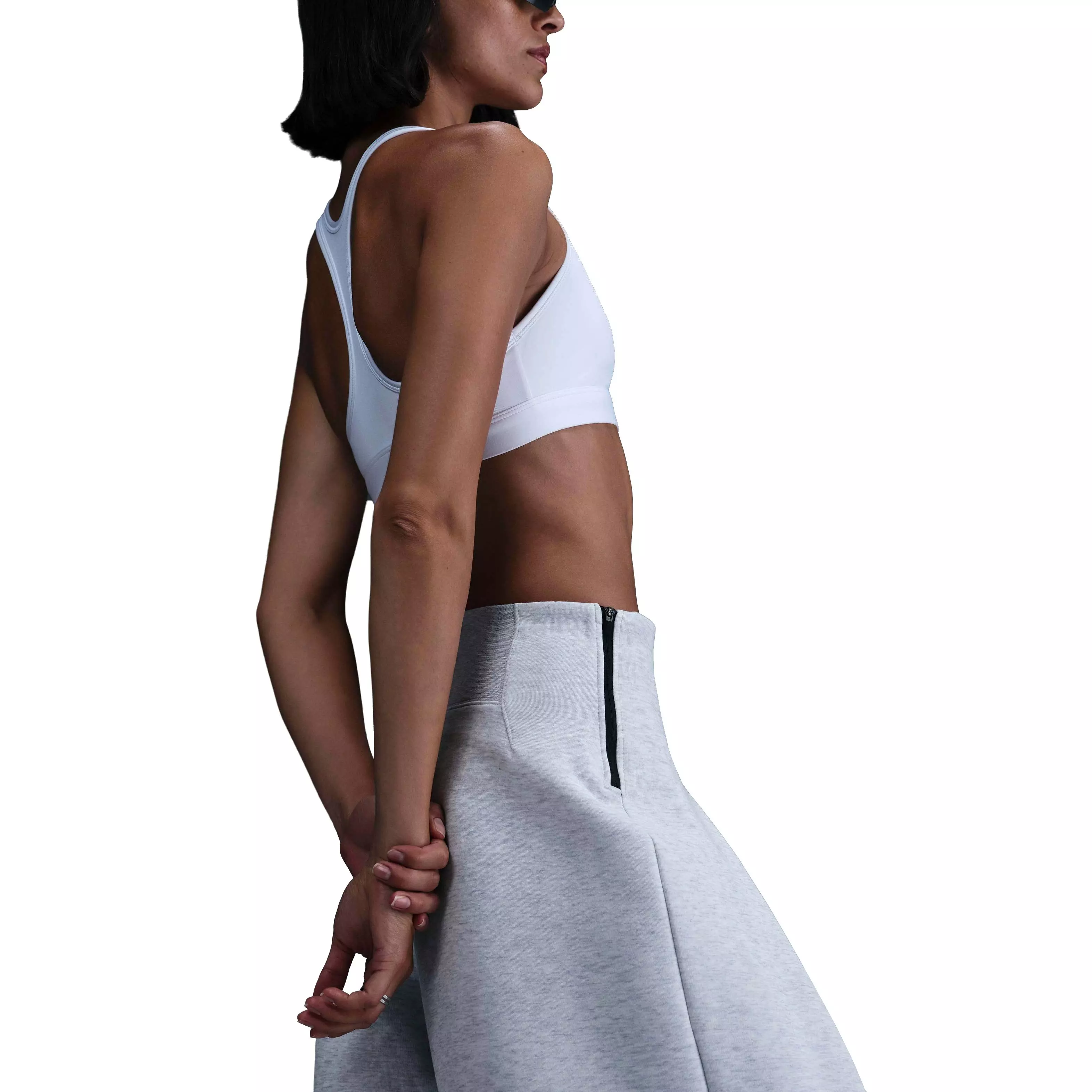 Nike Women's Sportswear Tech Fleece High-Waisted Pleated Trousers - LT GREY