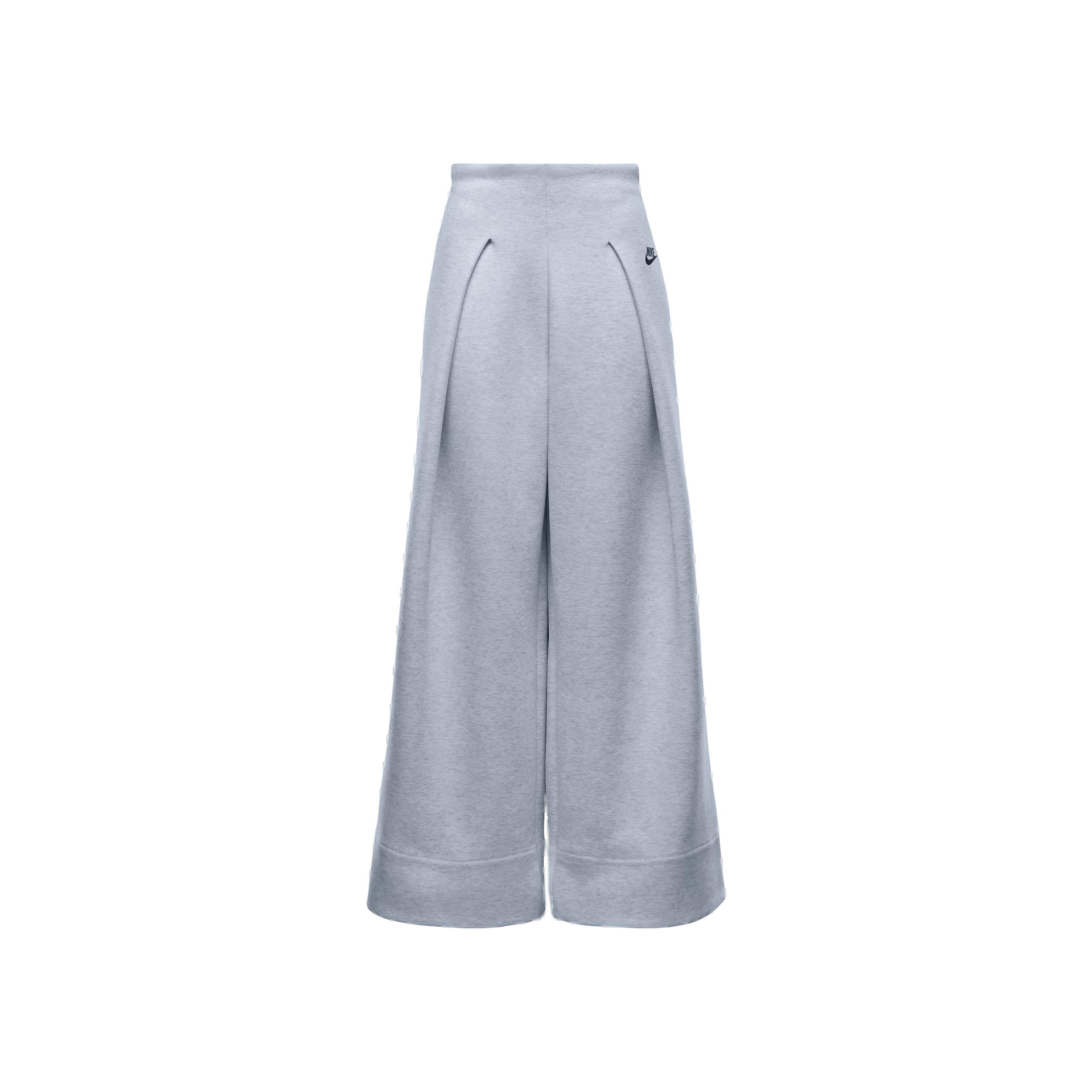 Nike Women's Sportswear Tech Fleece High-Waisted Pleated Trousers - LT GREY Thumbnail View 6