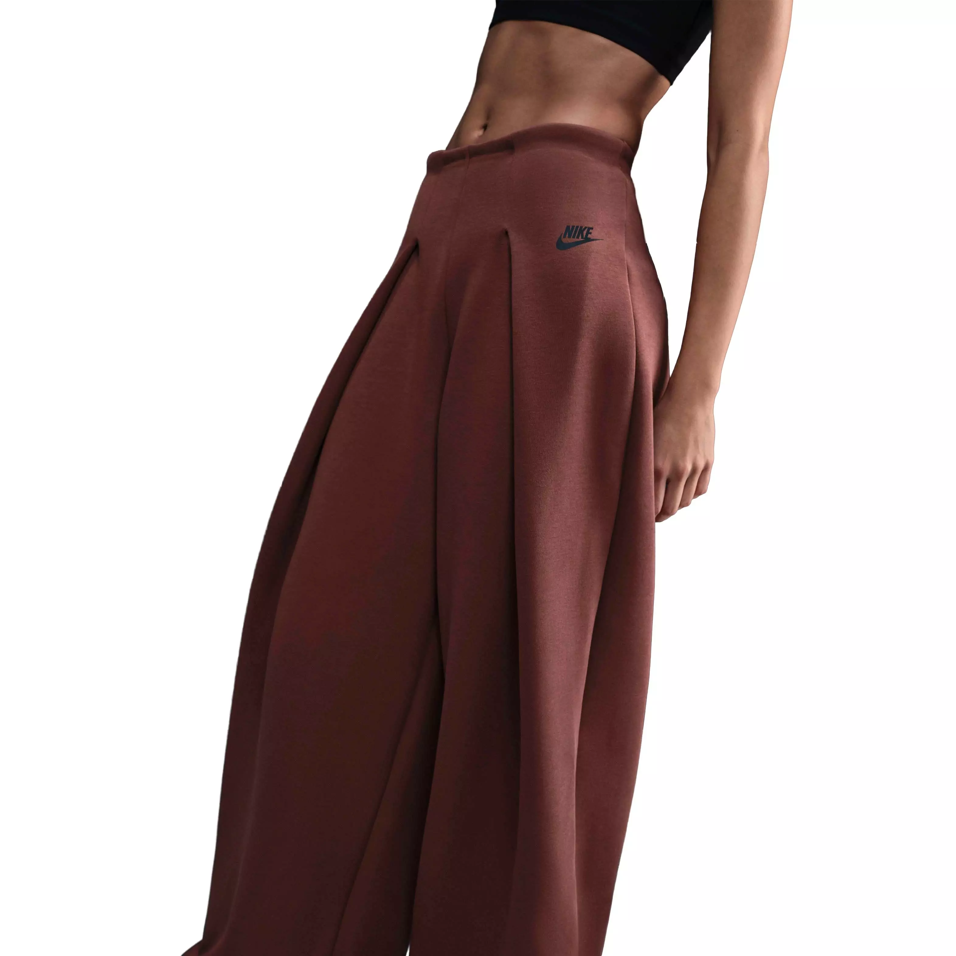 Nike Women's Sportswear Tech Fleece High-Waisted Pleated Trousers - RED/BLACK