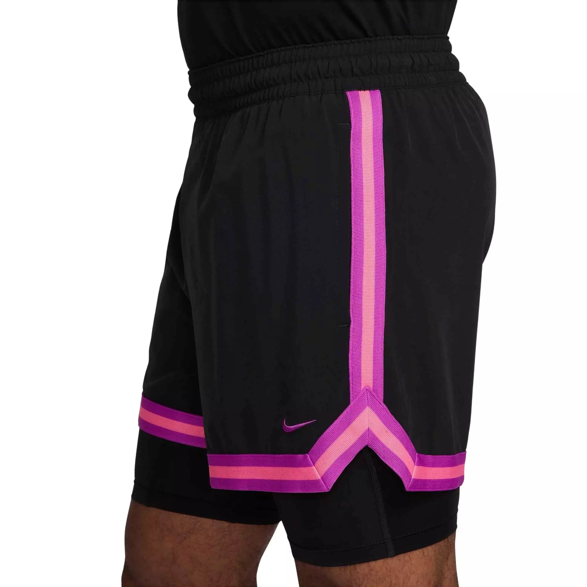 Nike Men's DNA Dri-FIT 4" 2-in-1 Basketball Shorts - BLACK/PURPLE
