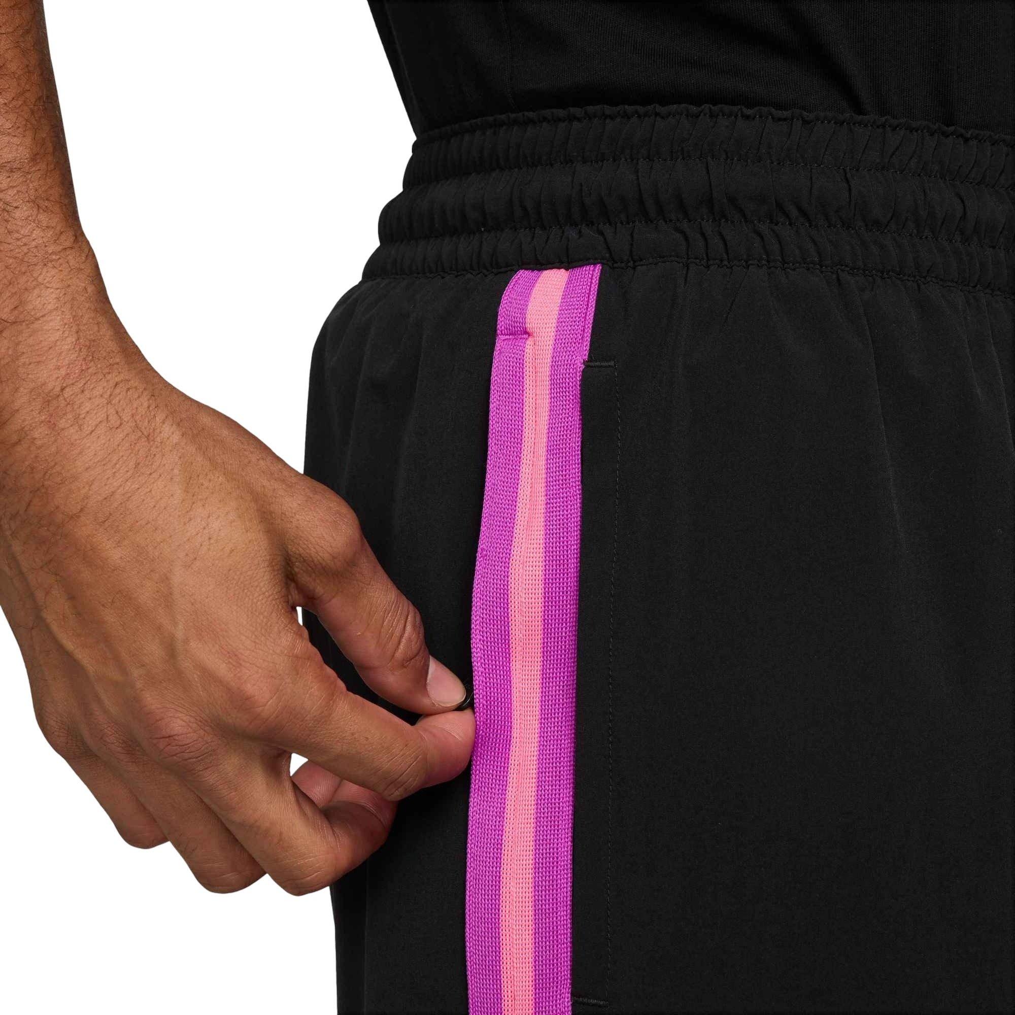 Nike Men's DNA Dri-FIT 4" 2-in-1 Basketball Shorts - BLACK/PURPLE Thumbnail View 4