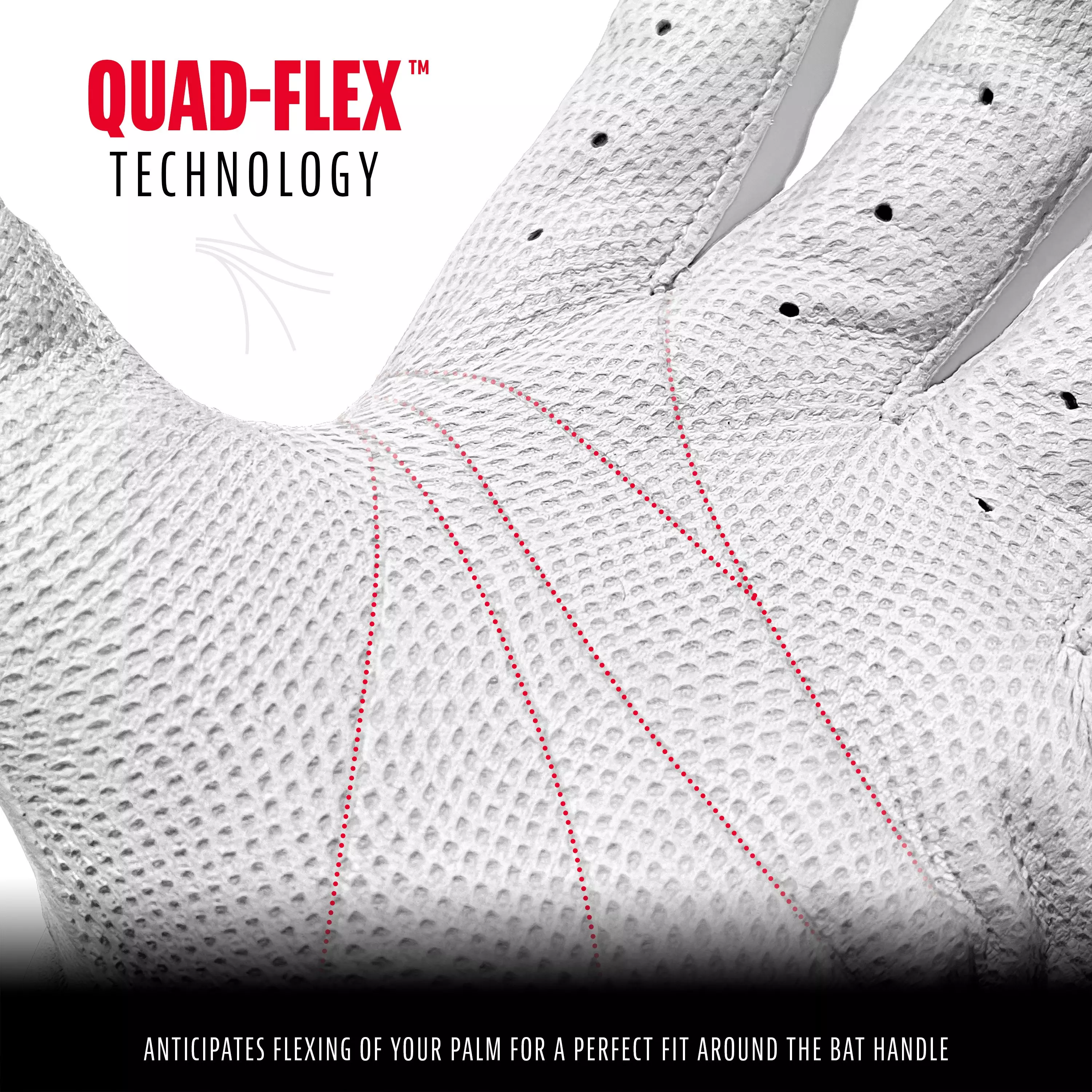 Franklin Men's Pro Classic Baseball Batting Gloves - WHITE/RED