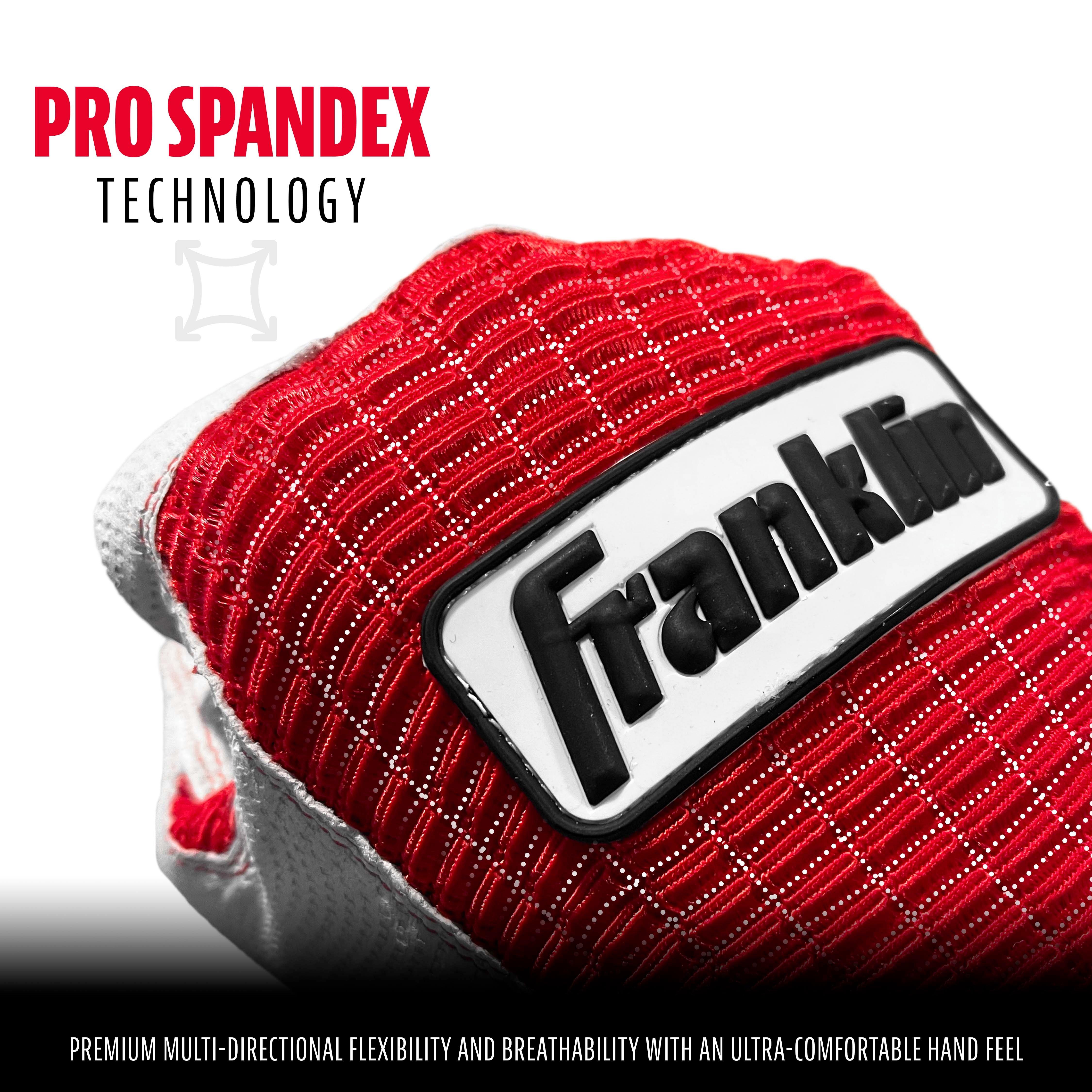 Franklin Men's Pro Classic Baseball Batting Gloves - WHITE/RED Thumbnail View 3