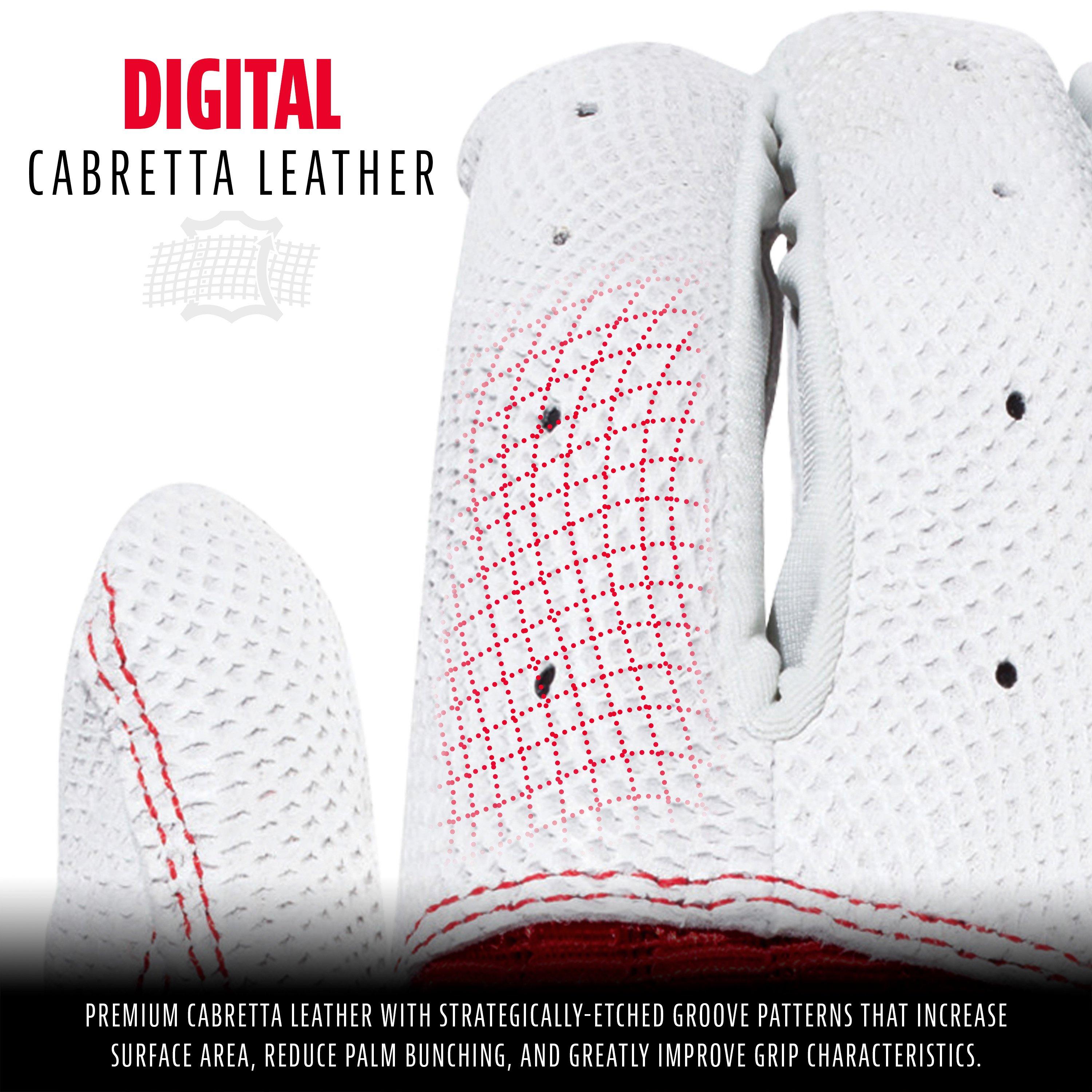 Franklin Men's Pro Classic Baseball Batting Gloves - WHITE/RED Thumbnail View 4