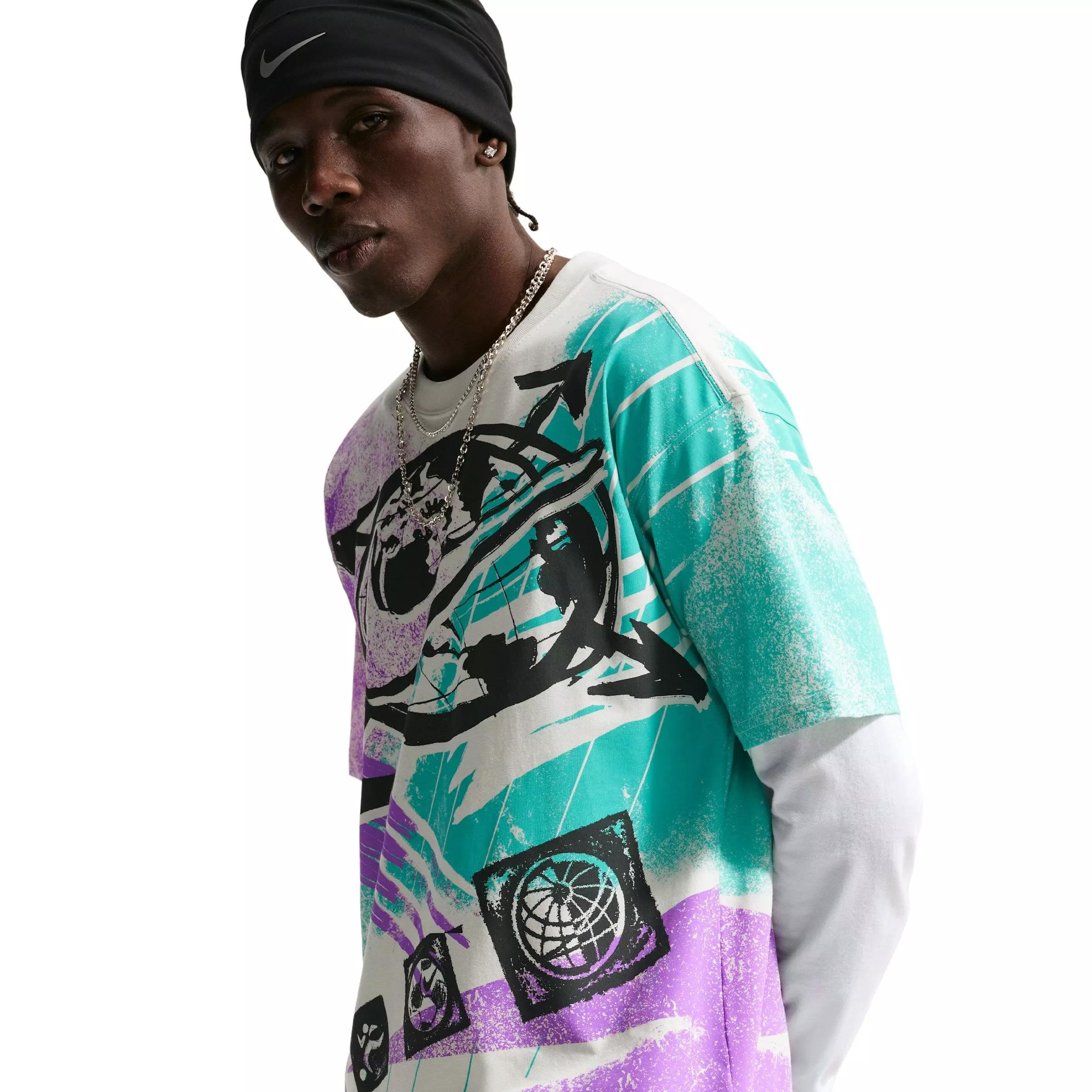 Nike Men's Sportswear LSE Post Stamp T-Shirt - Spruce Aura - SPRUCE AURA